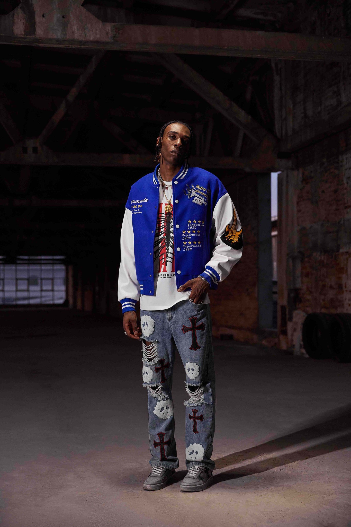 The Supermade Embroidered Baseball Jacket -1319