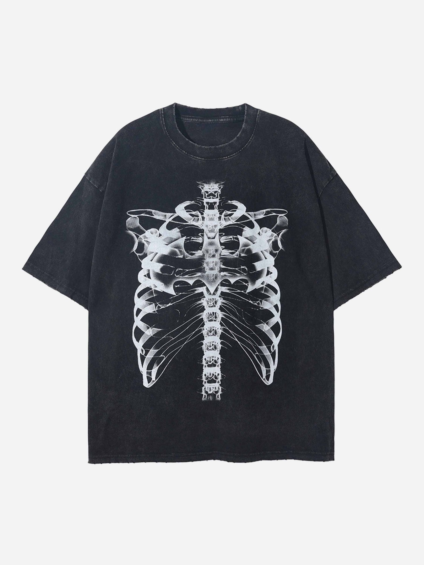 The Supermade Loose Retro Ribbed Print Washed T-shirt