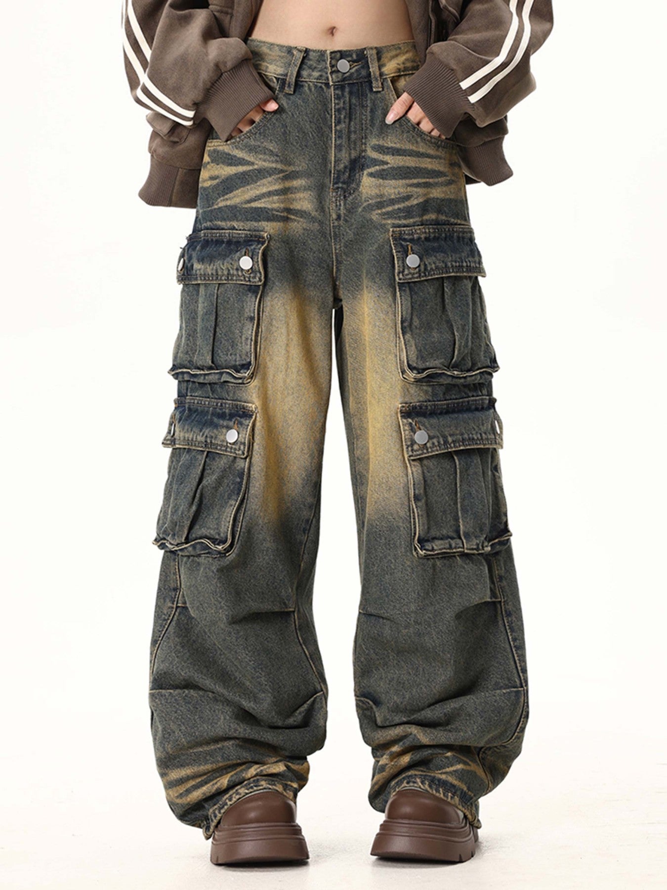 Thesupermade Multi-pocket Cargo Jeans