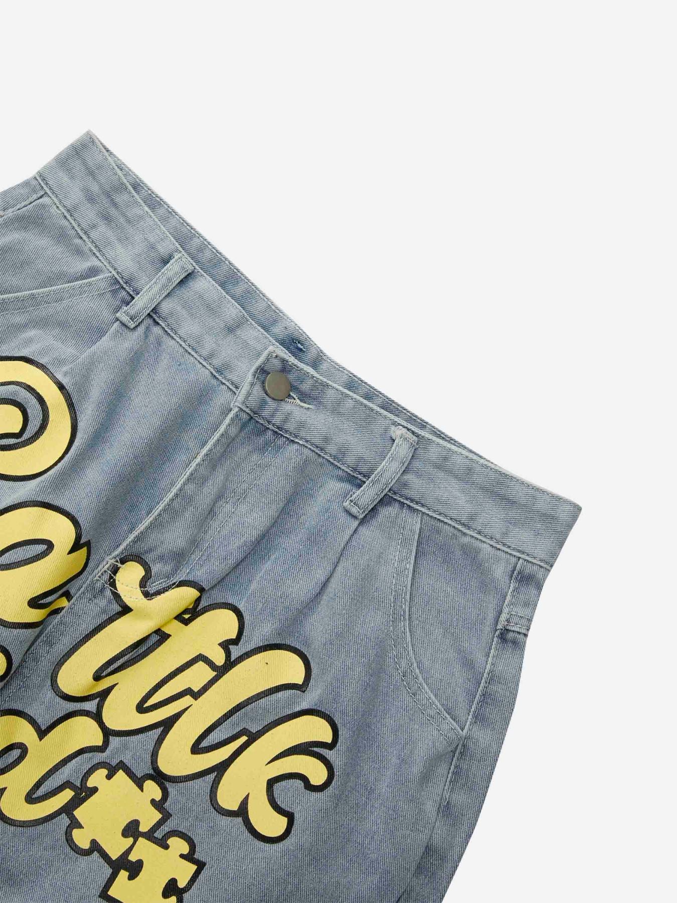 The Supermade Printed Denim Shorts