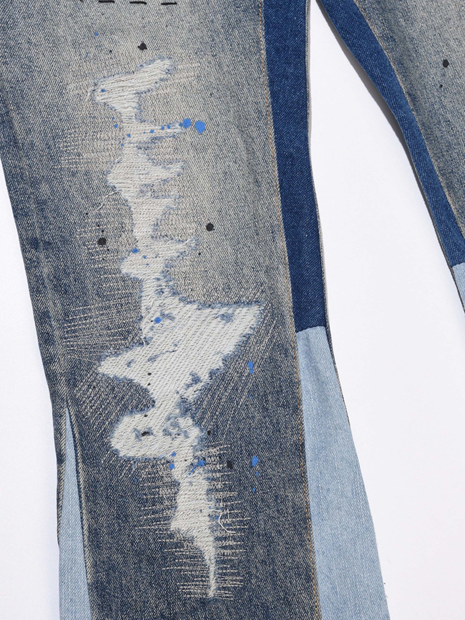 The Supermade Splashing Ink Patchwork Jeans