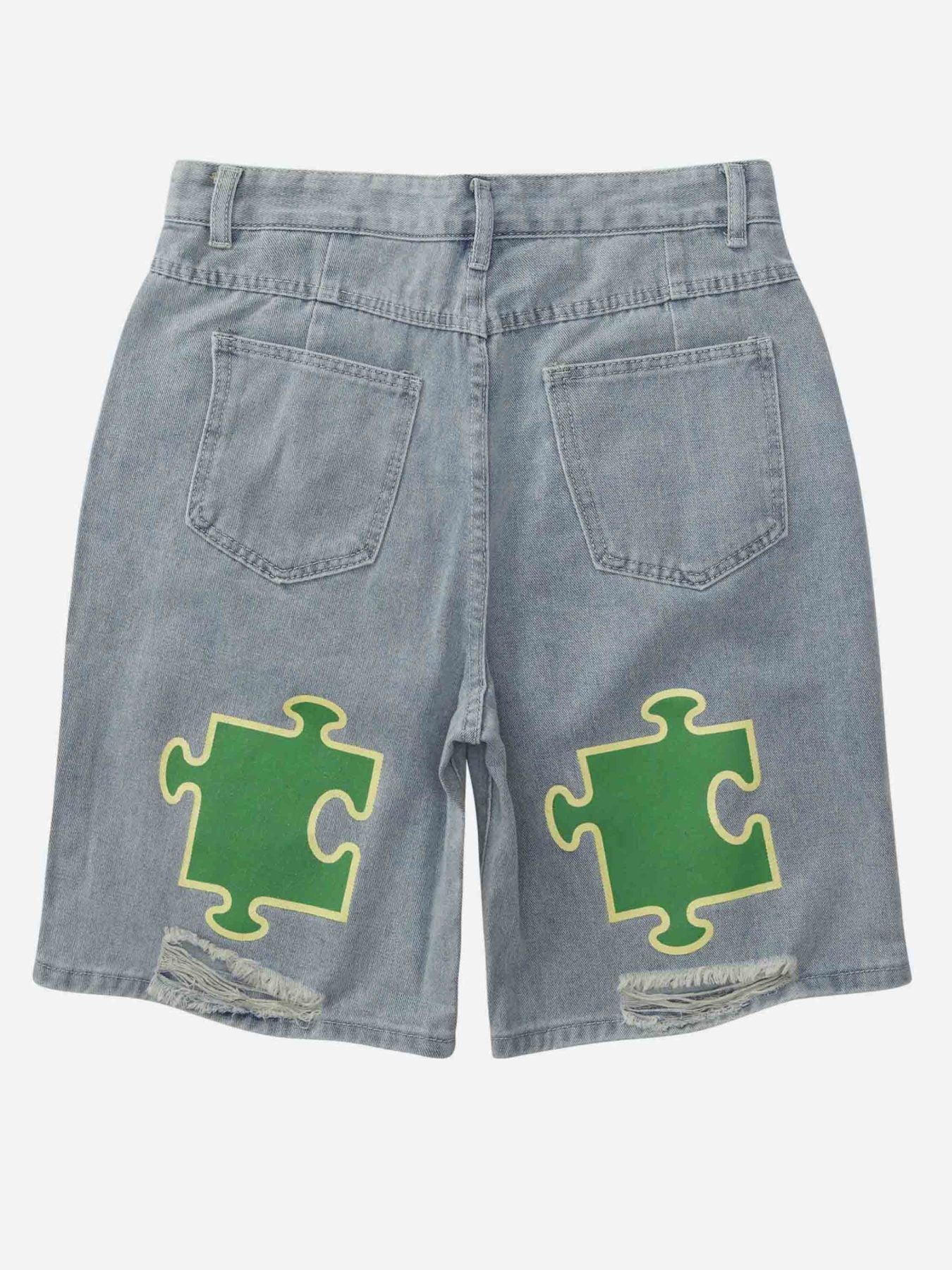 The Supermade Printed Denim Shorts