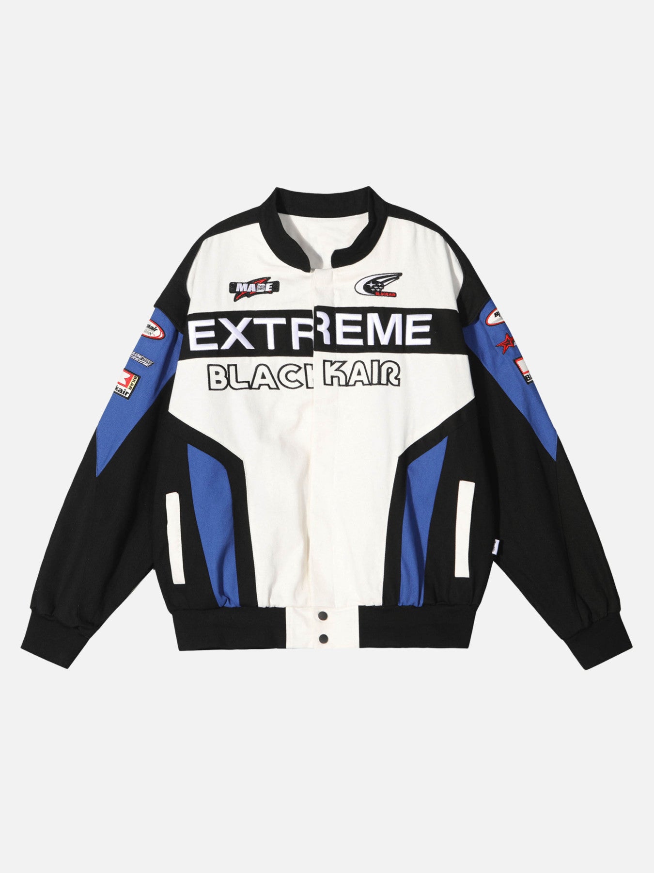 The Supermade Retro Color Blocking Embroidered Letters Jacket