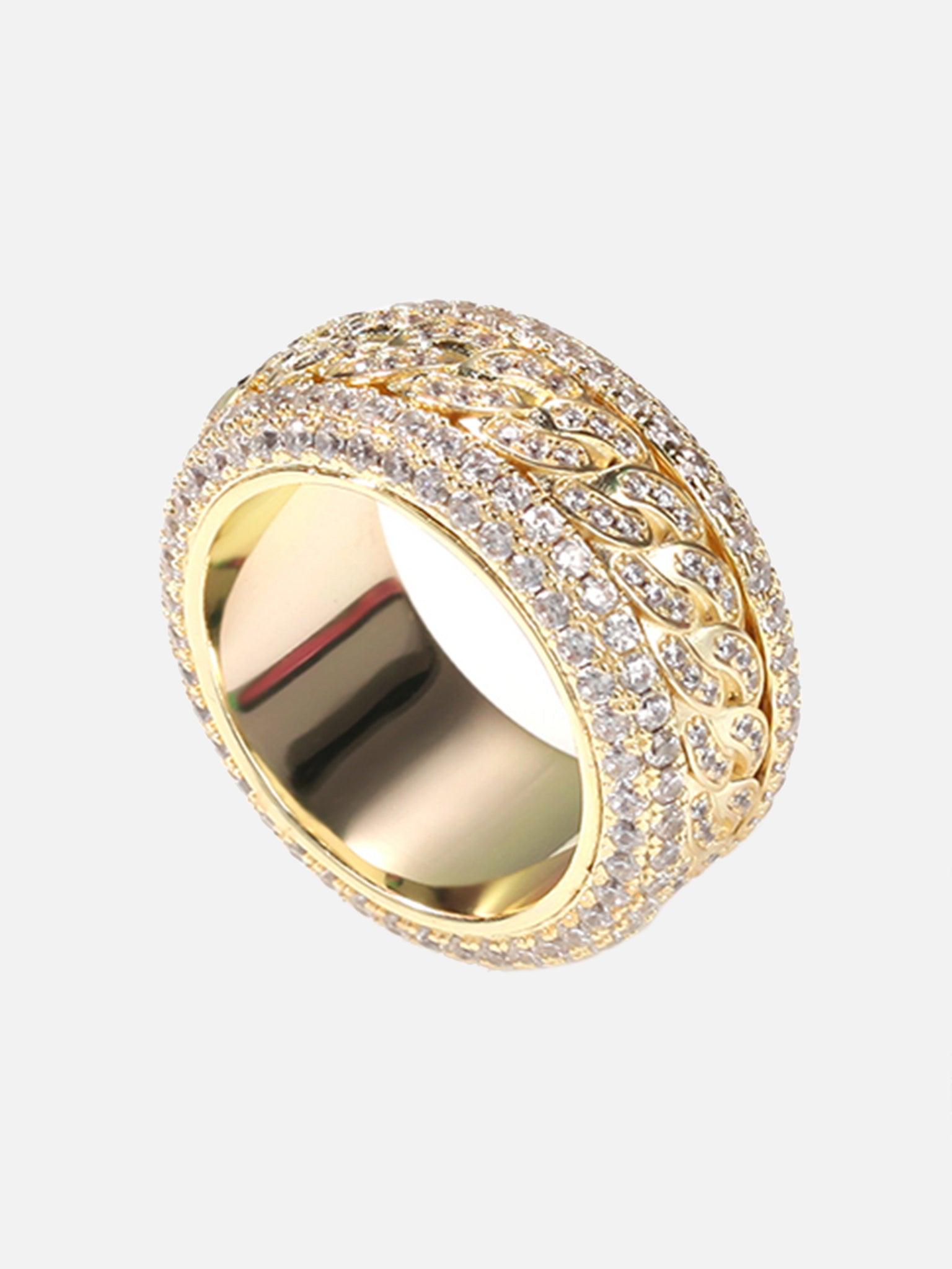 Thesupermade Full Diamond Spinnable Cuban Ring
