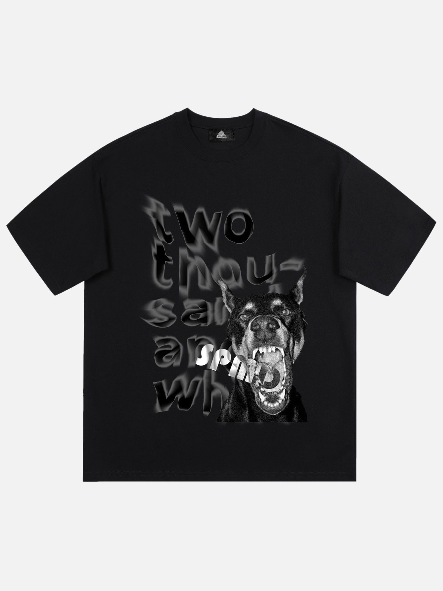 Thesupermade Fun Graffiti Letters Doberman Dog Print T-shirt
