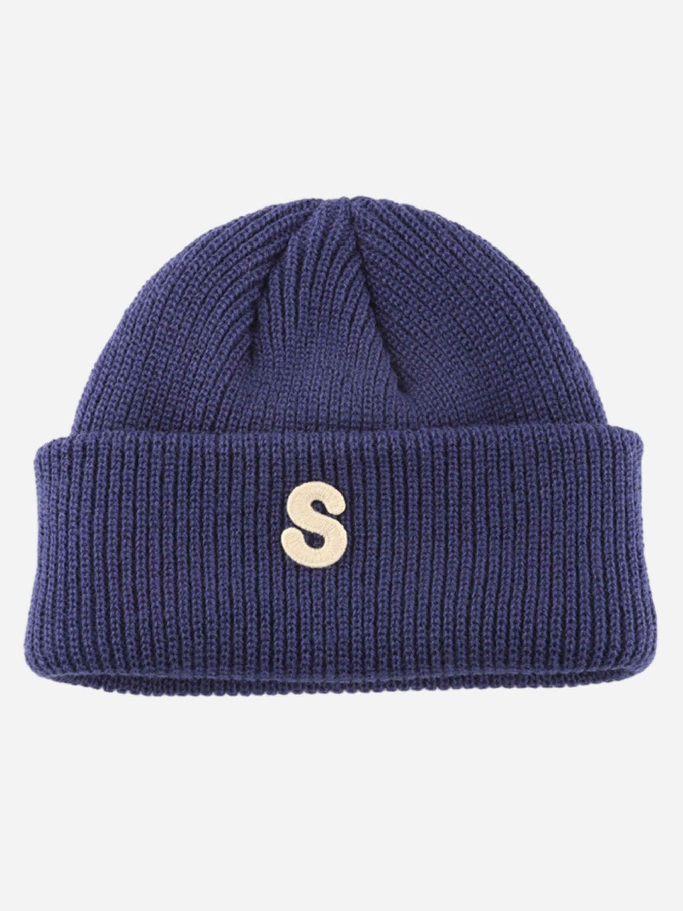 Thesupermade Letter S Embroidered Knit Cap