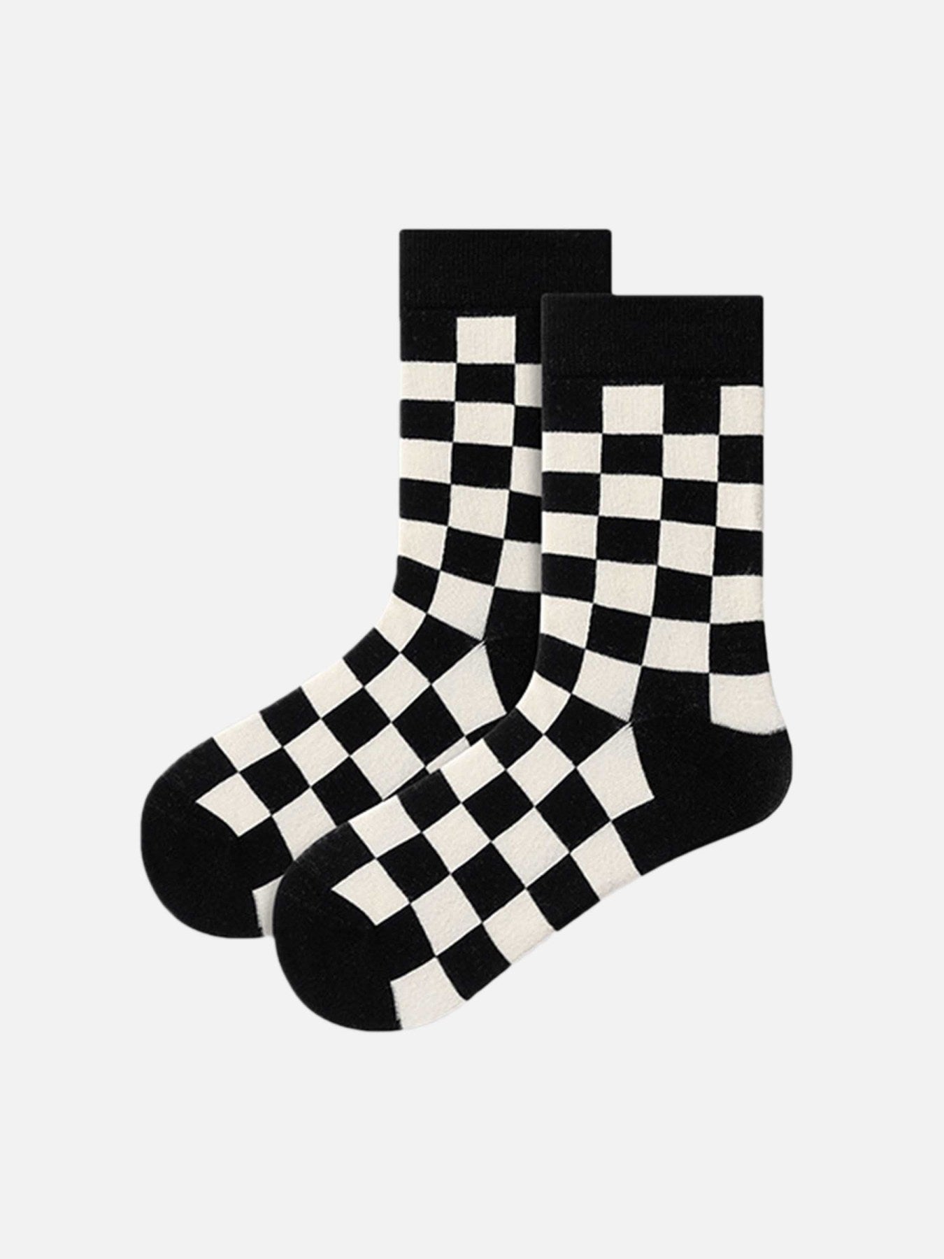 The Supermade American Black And White Checkerboard Mid-calf Socks