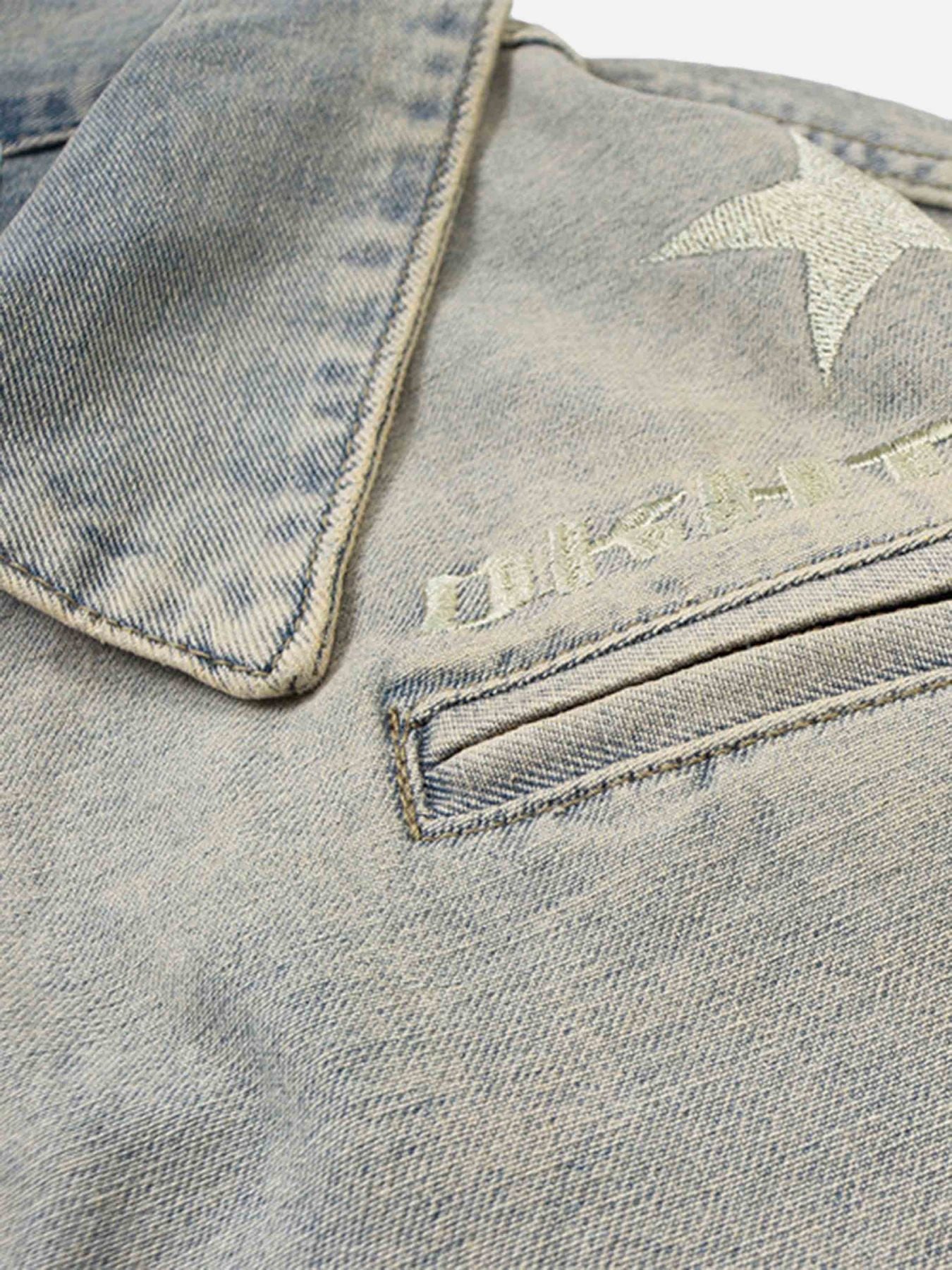 The Supermade Five-pointed Star Embroidered Zipper Jacket