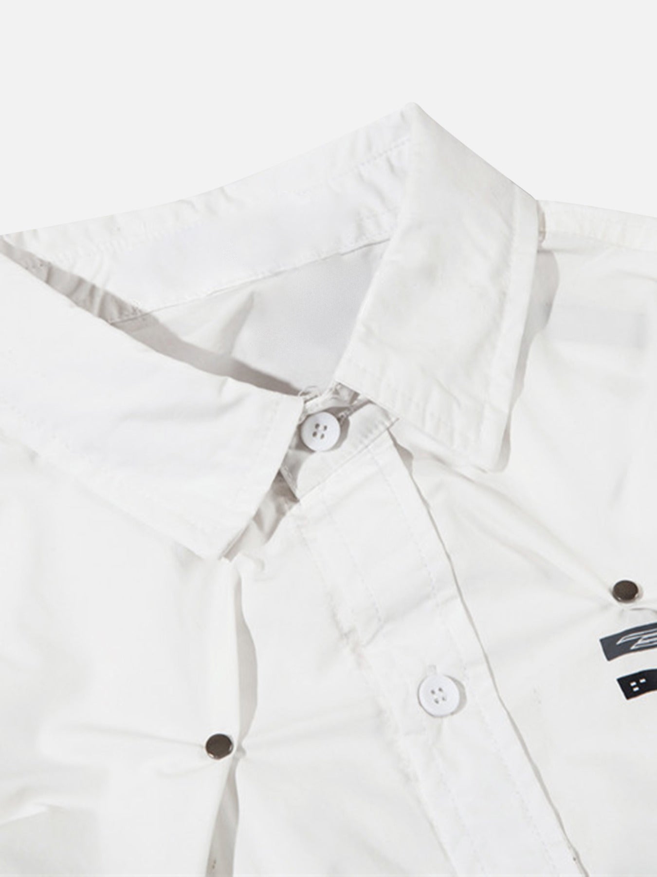The Supermade Willow Stud Decorated Pleated Short-sleeved Shirt