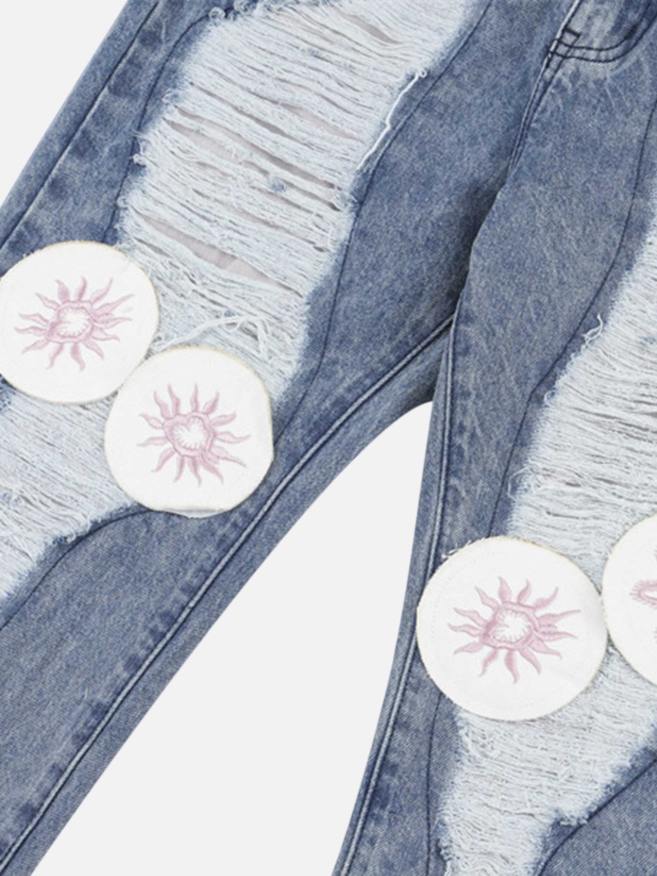 The Supermade Ripped Patch Embroidered Jeans
