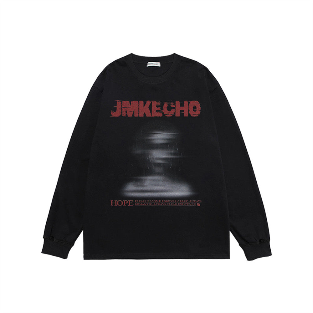 Thesupermade Blurred Silhouette Print Long Sleeve T-shirt