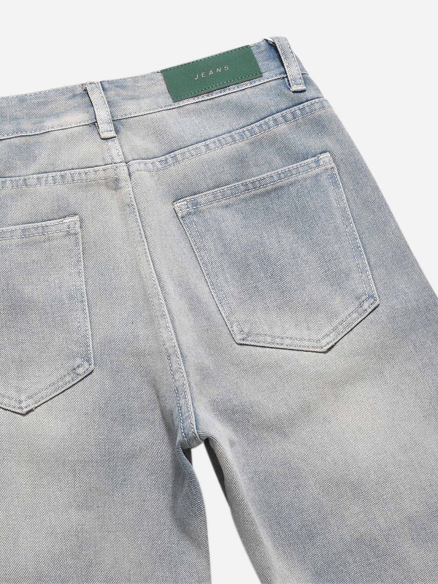 The Supermade High Street Hip-hop Design Sense Zipper Straight Jeans Nine-point Pants