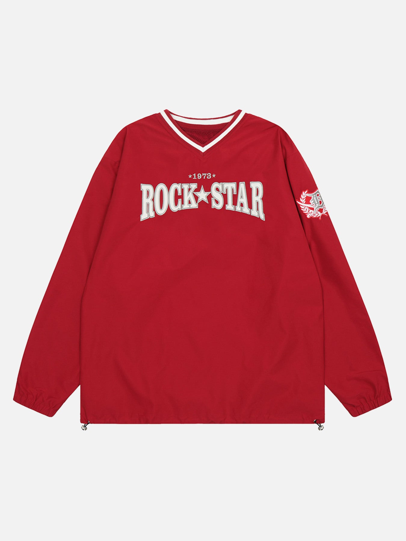 Thesupermade American Embroidered Monogrammed V-neck Sweatshirt