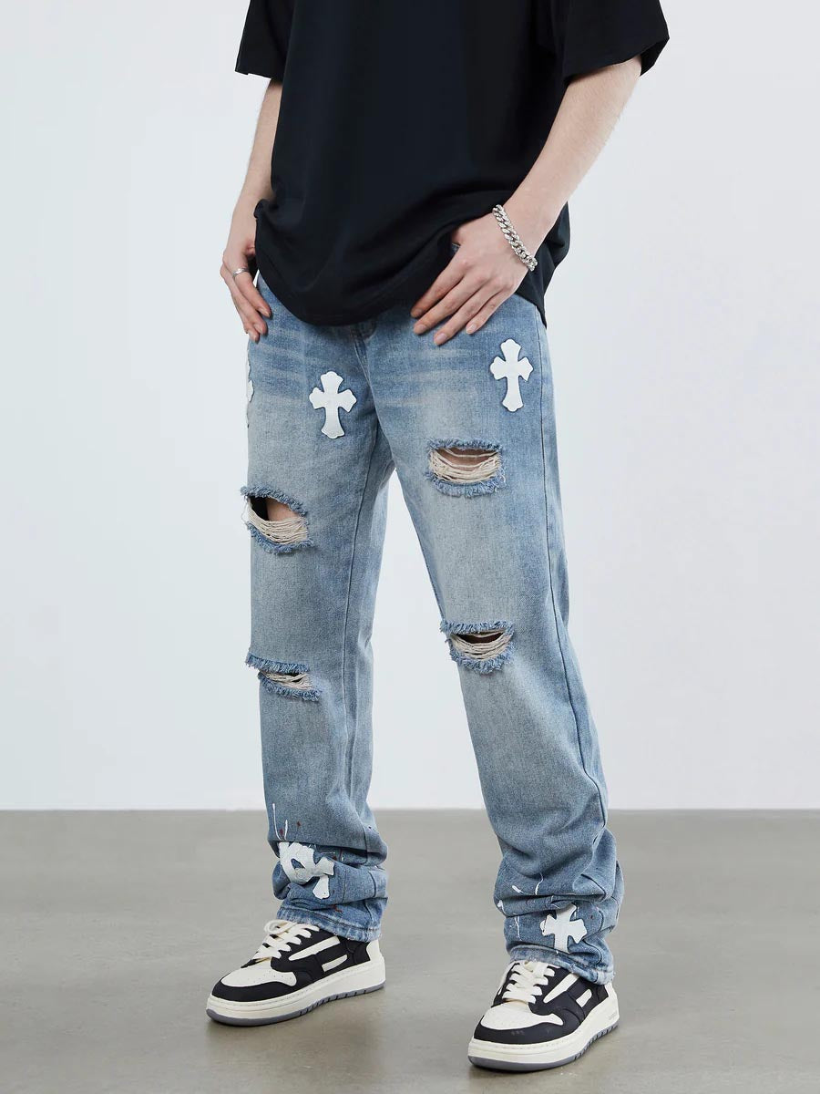Cross Splash Ink Straight Jeans