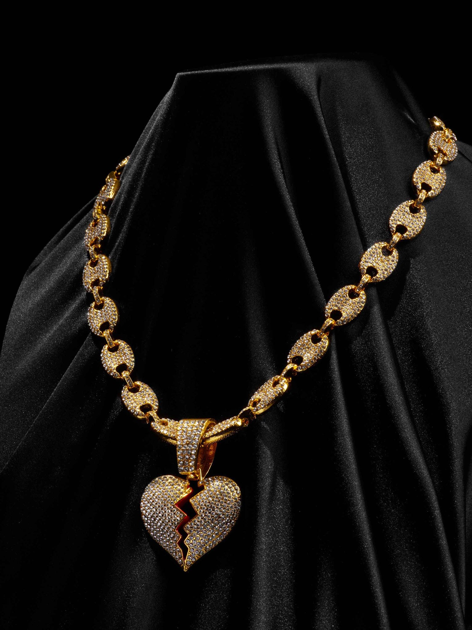 The Supermade Heartbreak Hip-hop Cuba Chain Necklace-1513