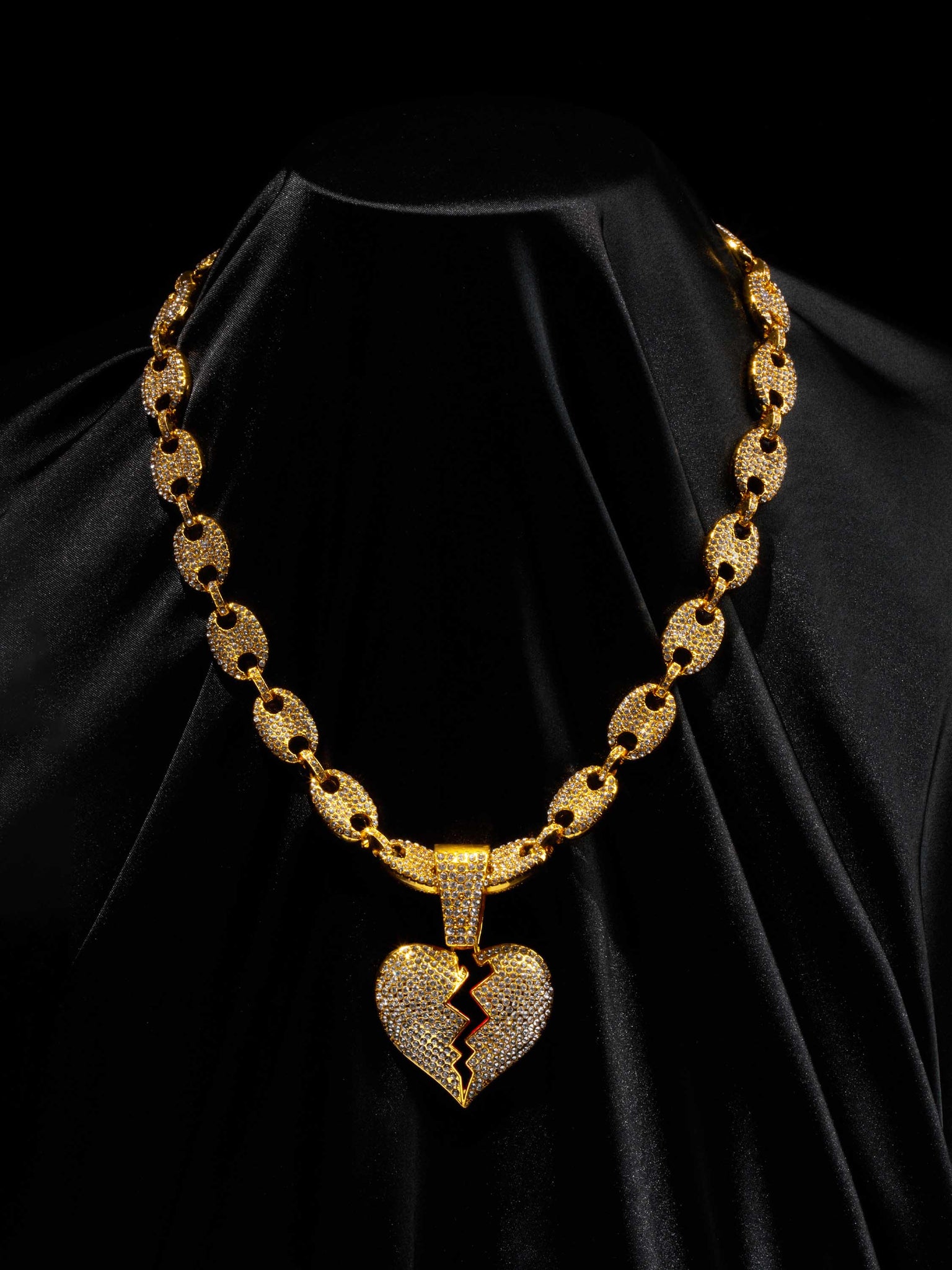 The Supermade Heartbreak Hip-hop Cuba Chain Necklace-1513