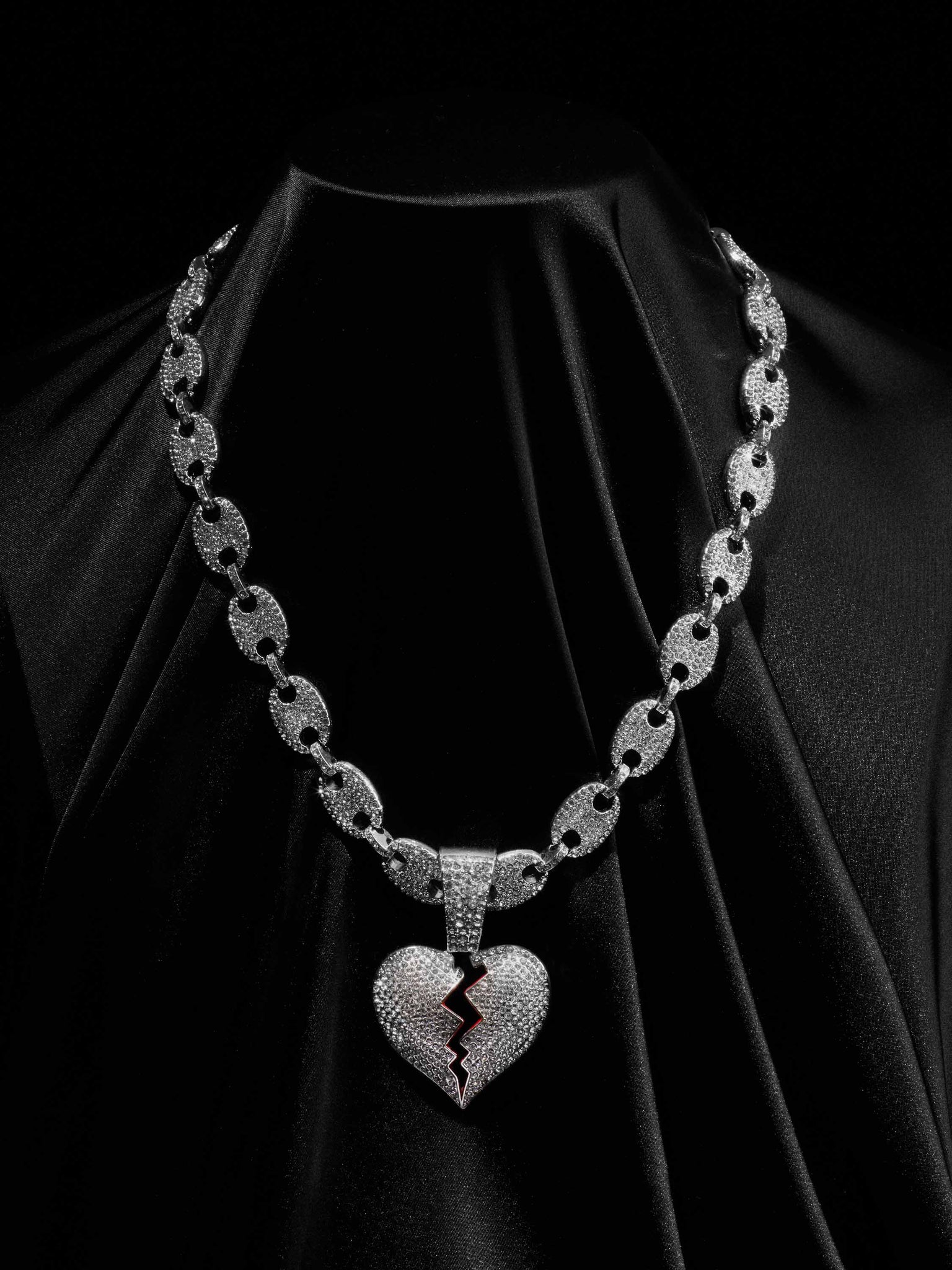 The Supermade Heartbreak Hip-hop Cuba Chain Necklace-1513