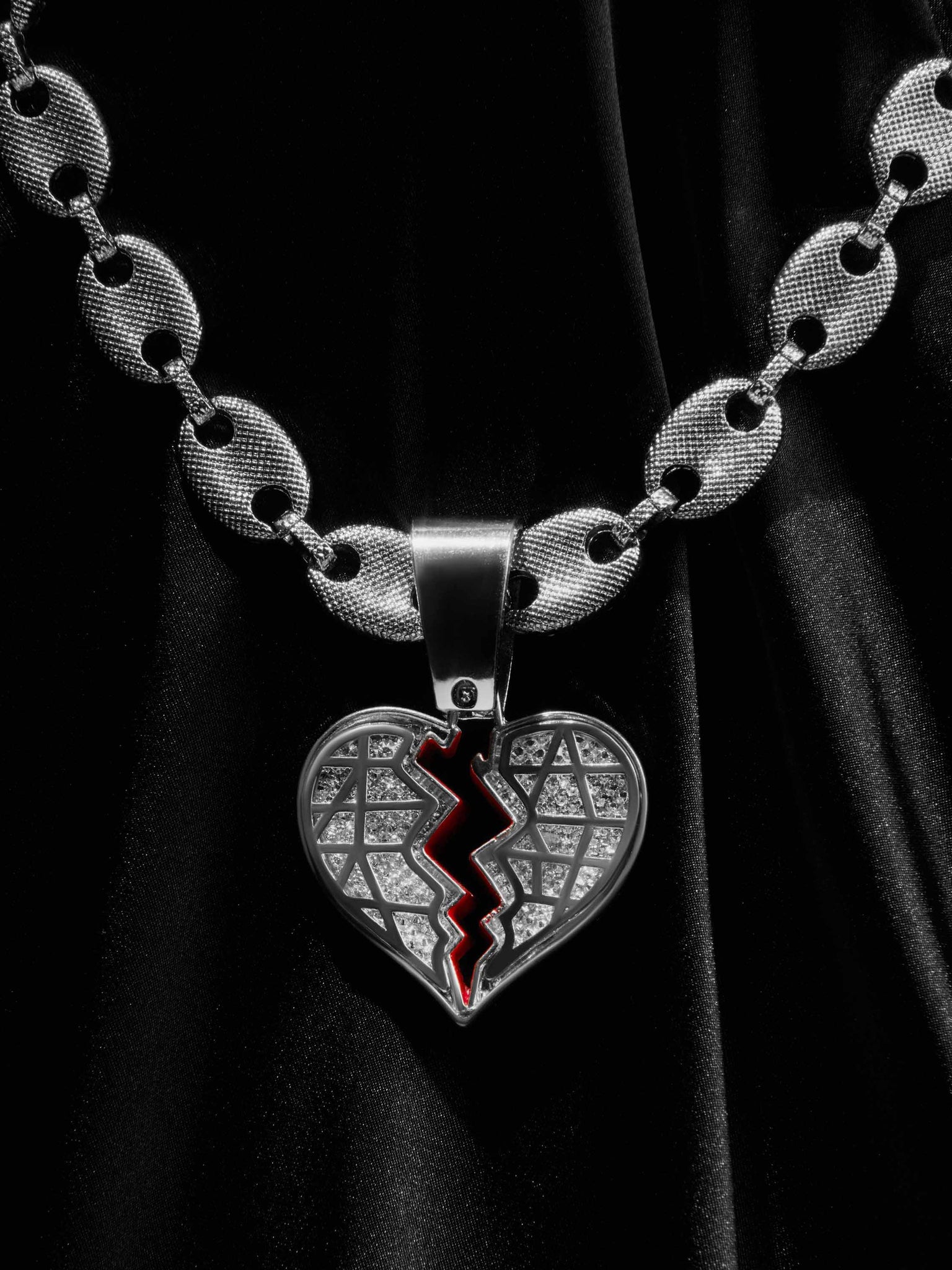 The Supermade Heartbreak Hip-hop Cuba Chain Necklace-1513