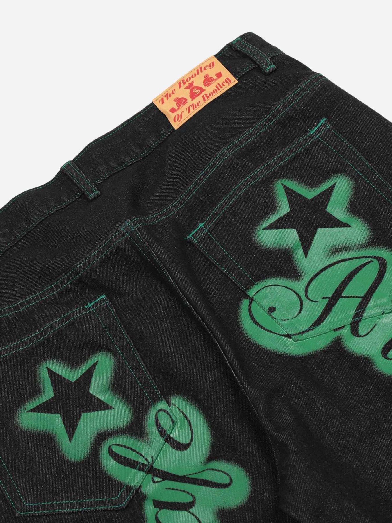 Thesupermade Americana Star Letter Print Jeans