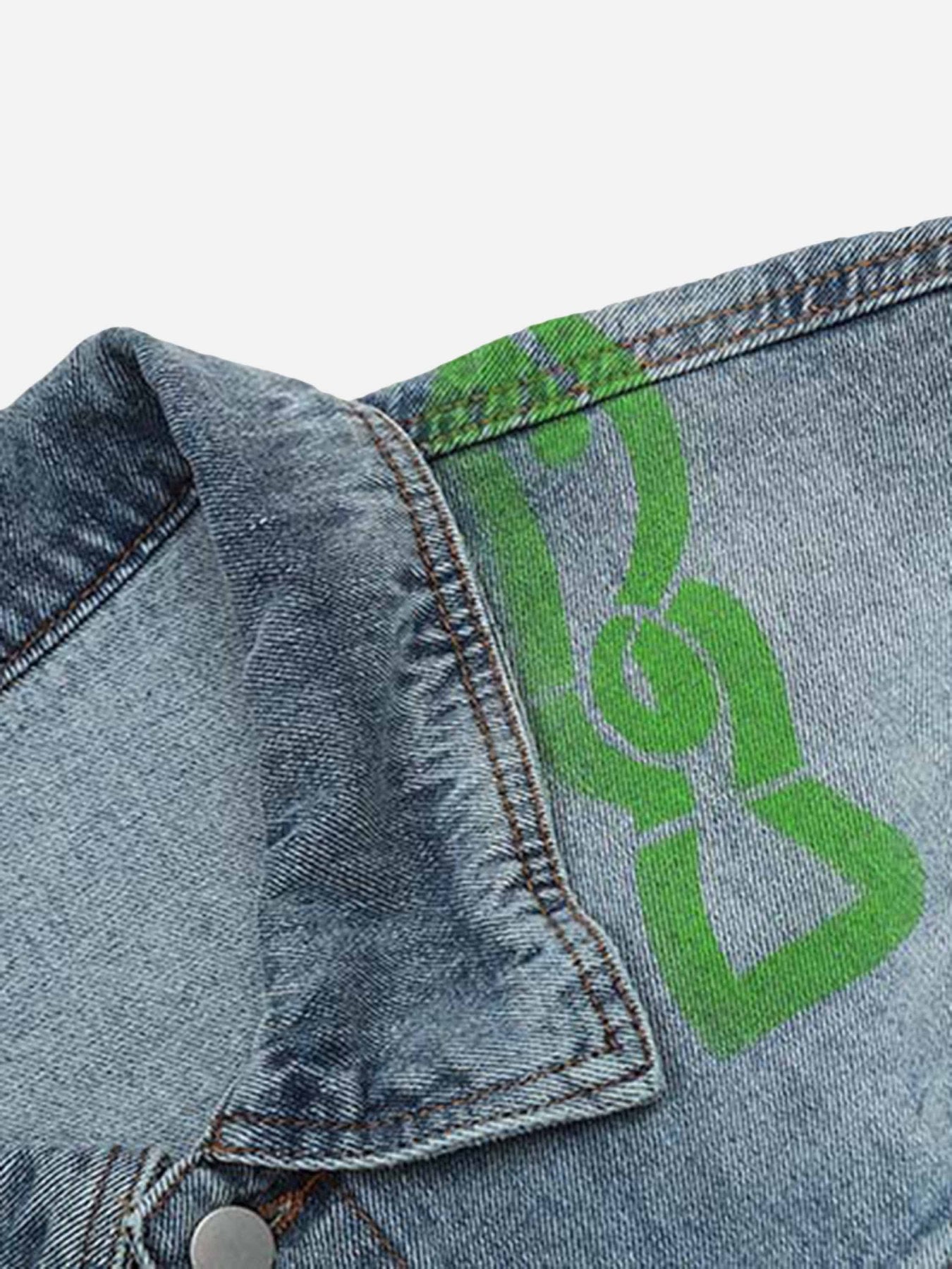 The Supermade Vintage Design Washed Denim Jacket