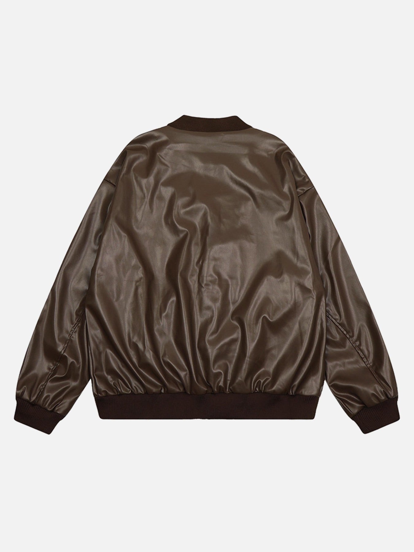 Thesupermade Pentagram Embroidered Leather Jacket - 1783