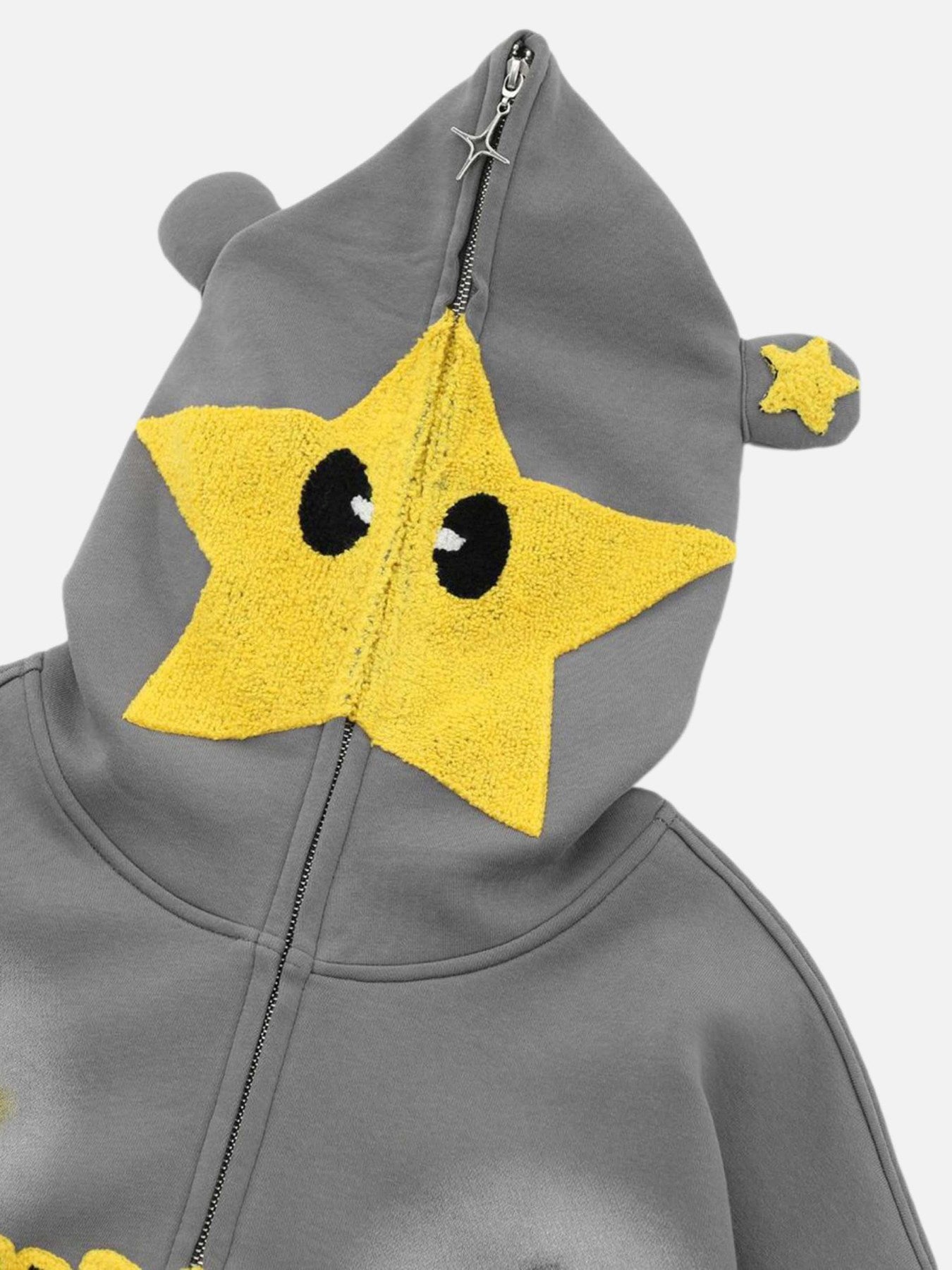 Thesupermade Star Embroidered Hooded Sweatshirt - 1843