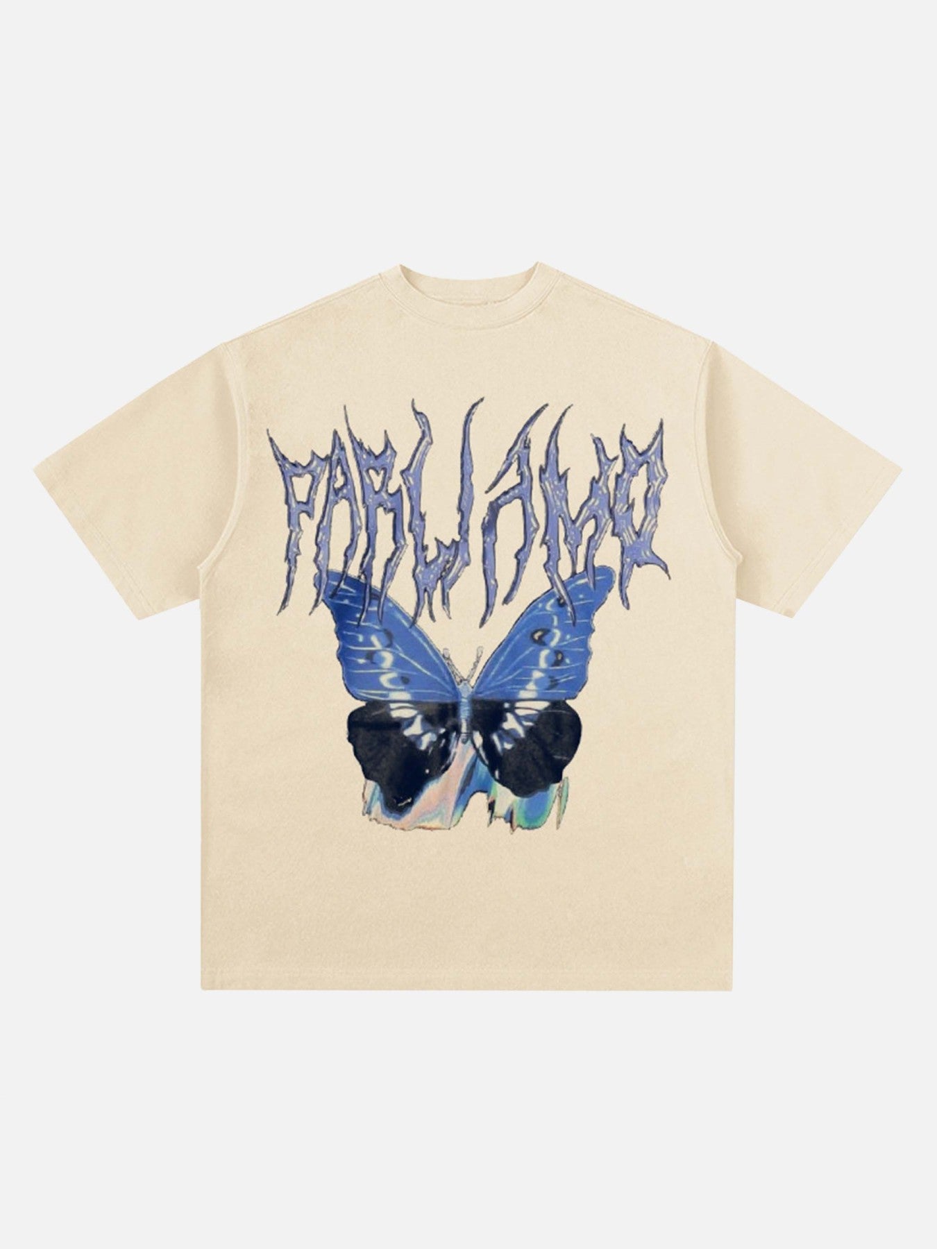 Thesupermade Vintage Butterfly Print Loose T-shirt
