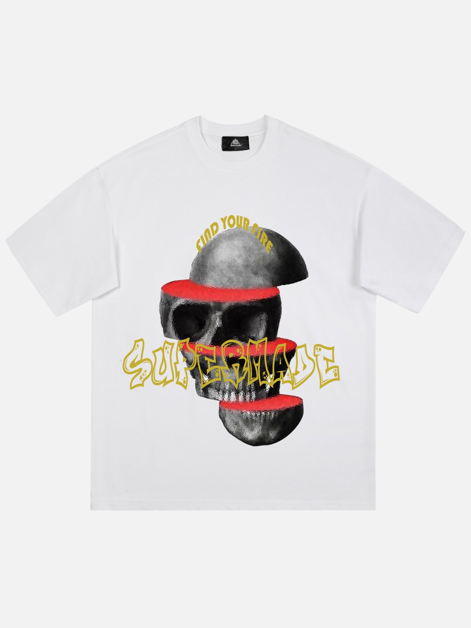 Thesupermade Skull Cut Desigrinted T-shirt