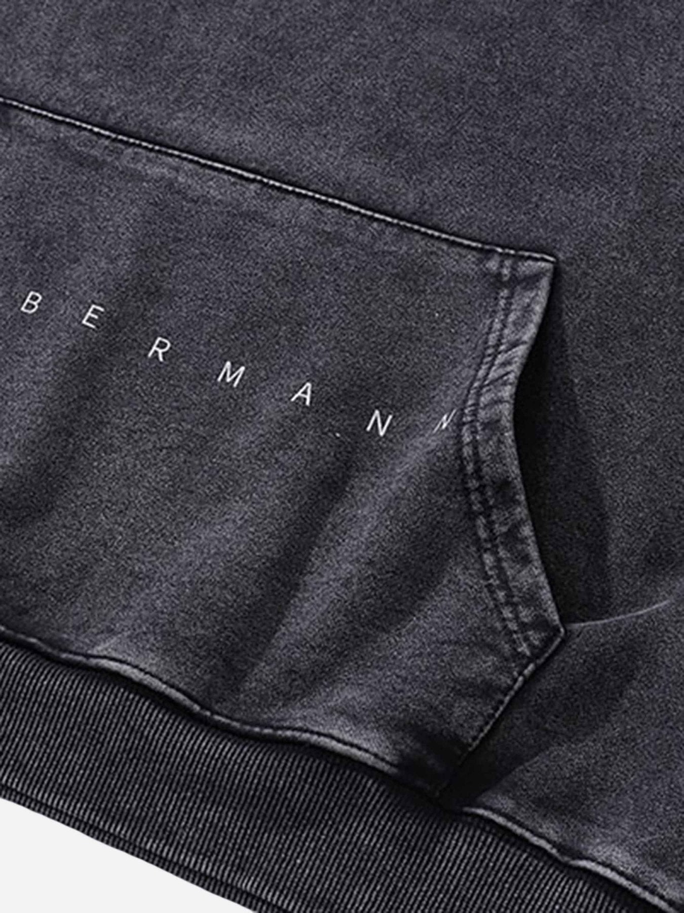 The Supermade Dark Series Doberman Print Hip-hop Old Hoodie