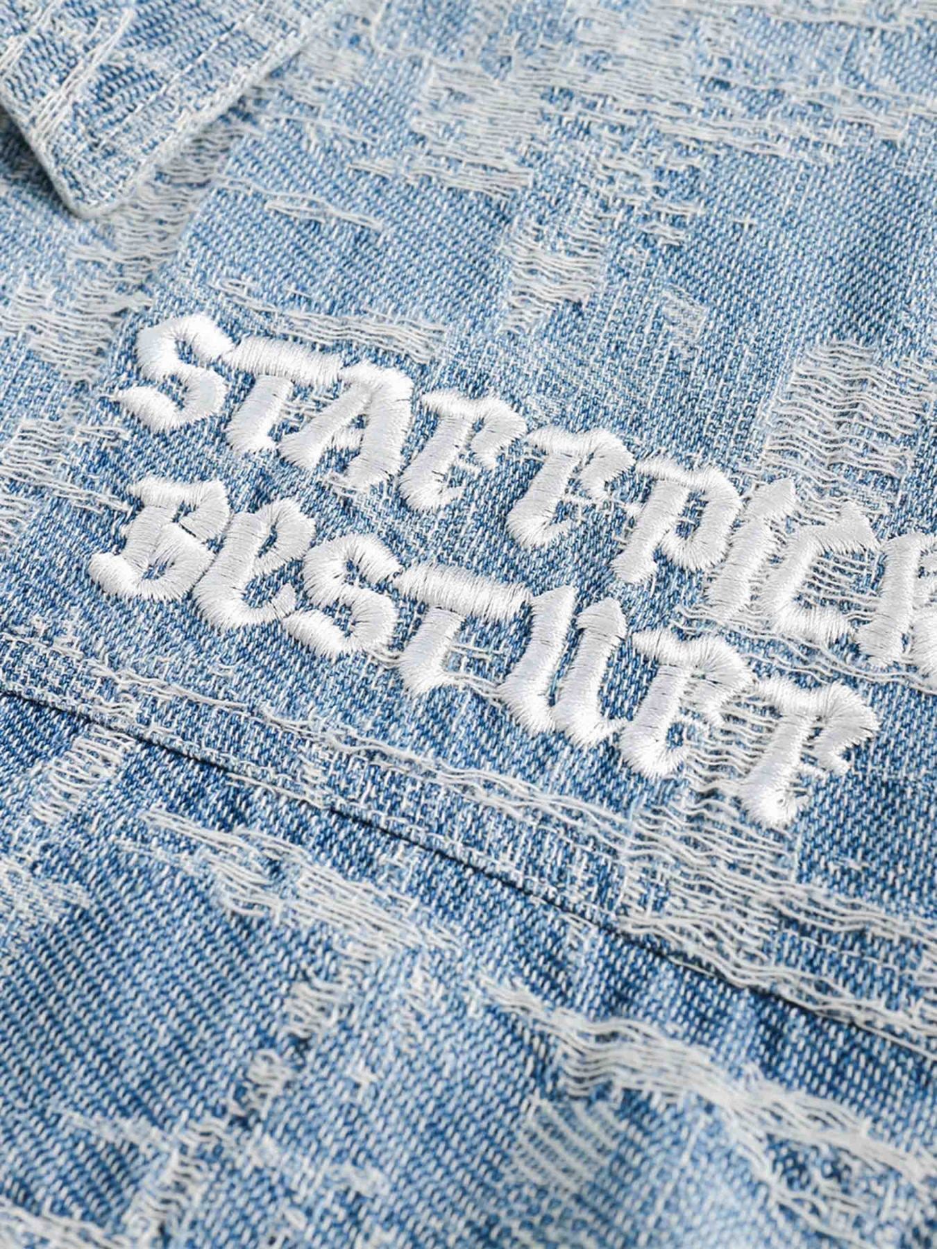 The Supermade Hip Hop Wears Out A Baggy Denim Jacket