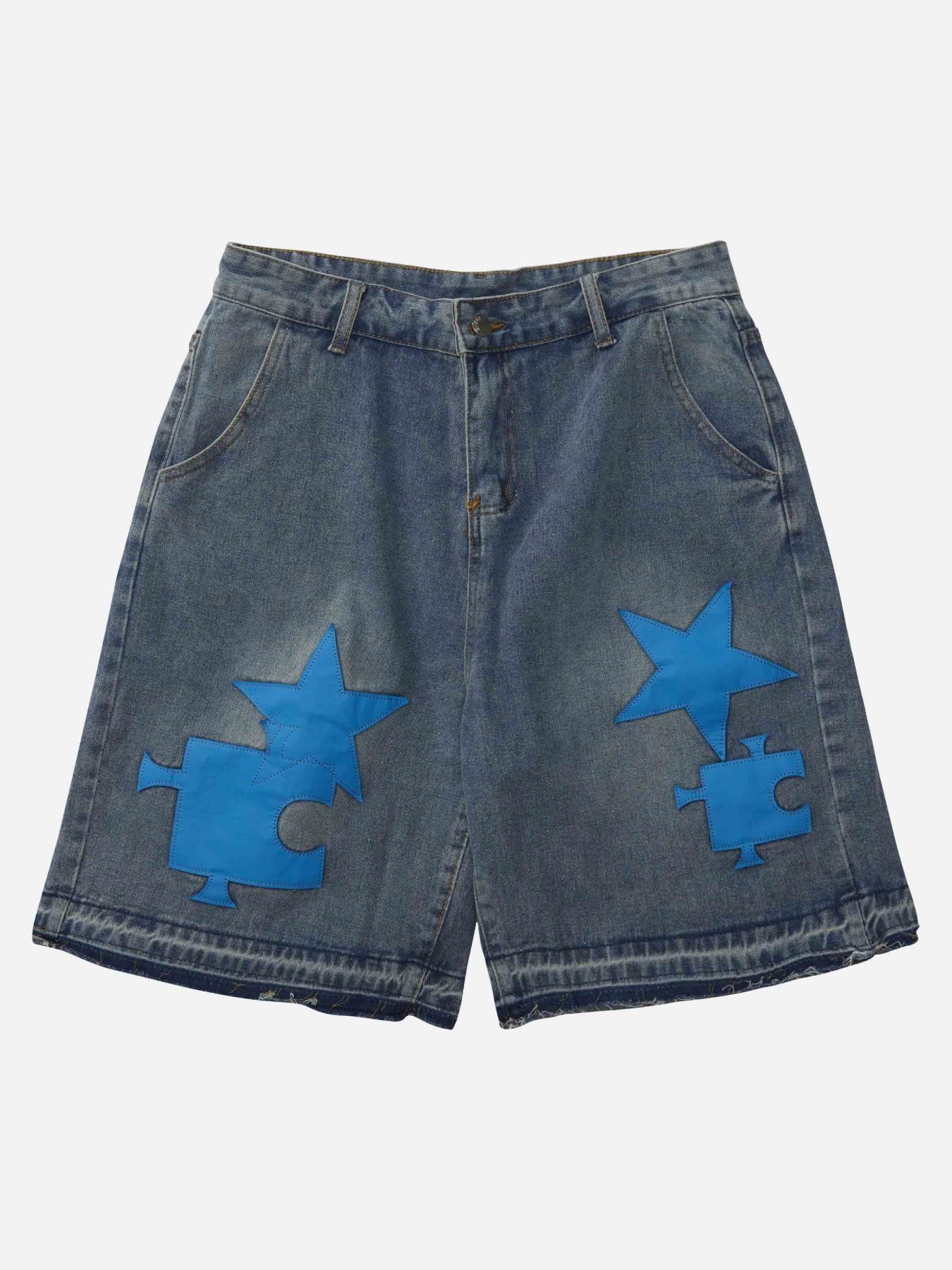 The Supermade Star Embroidered Denim Shorts
