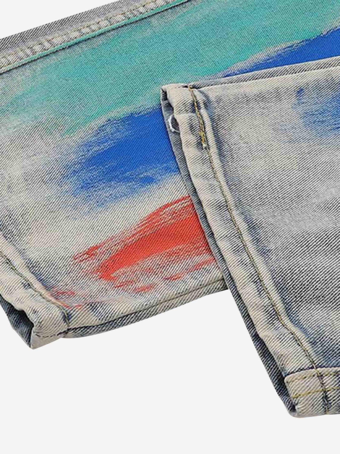 The Supermade Vintage Ink Wash Ripped Jeans