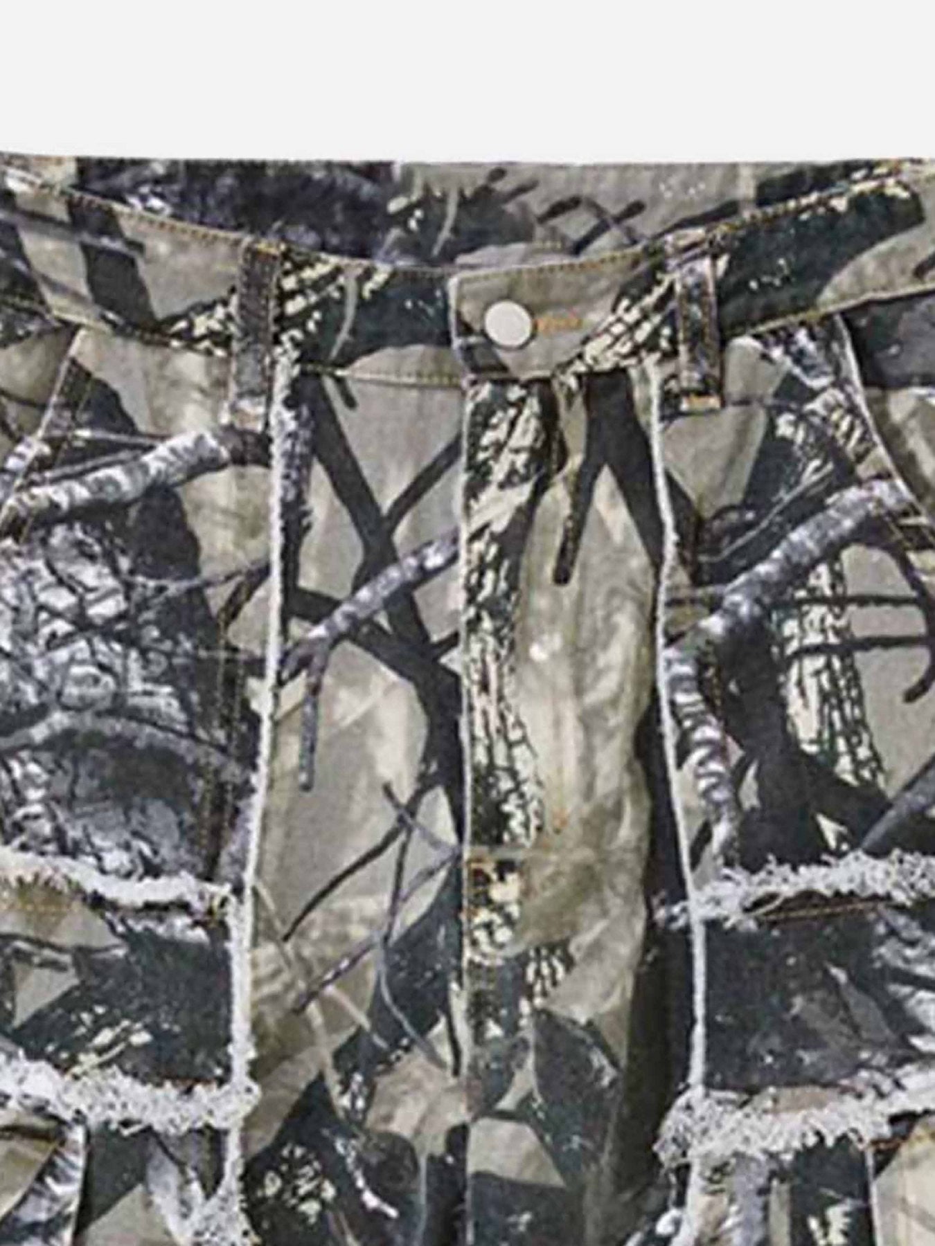 The Supermade Jungle Camouflage Leaf Loose Fit Straight Leg Pants