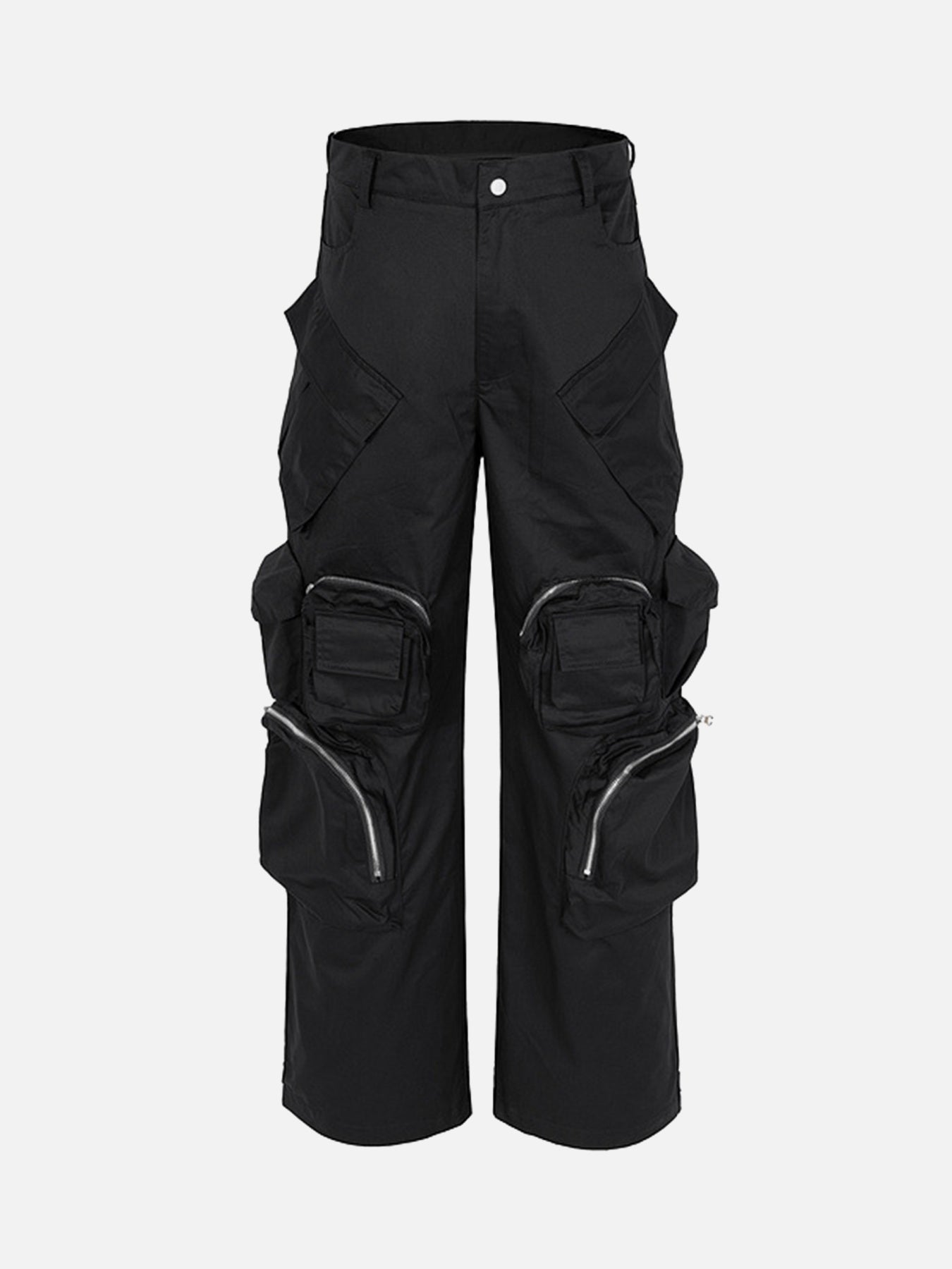 The Supermade Multi-Pocket Functional Casual Workwear Wide Leg Pants - 1643