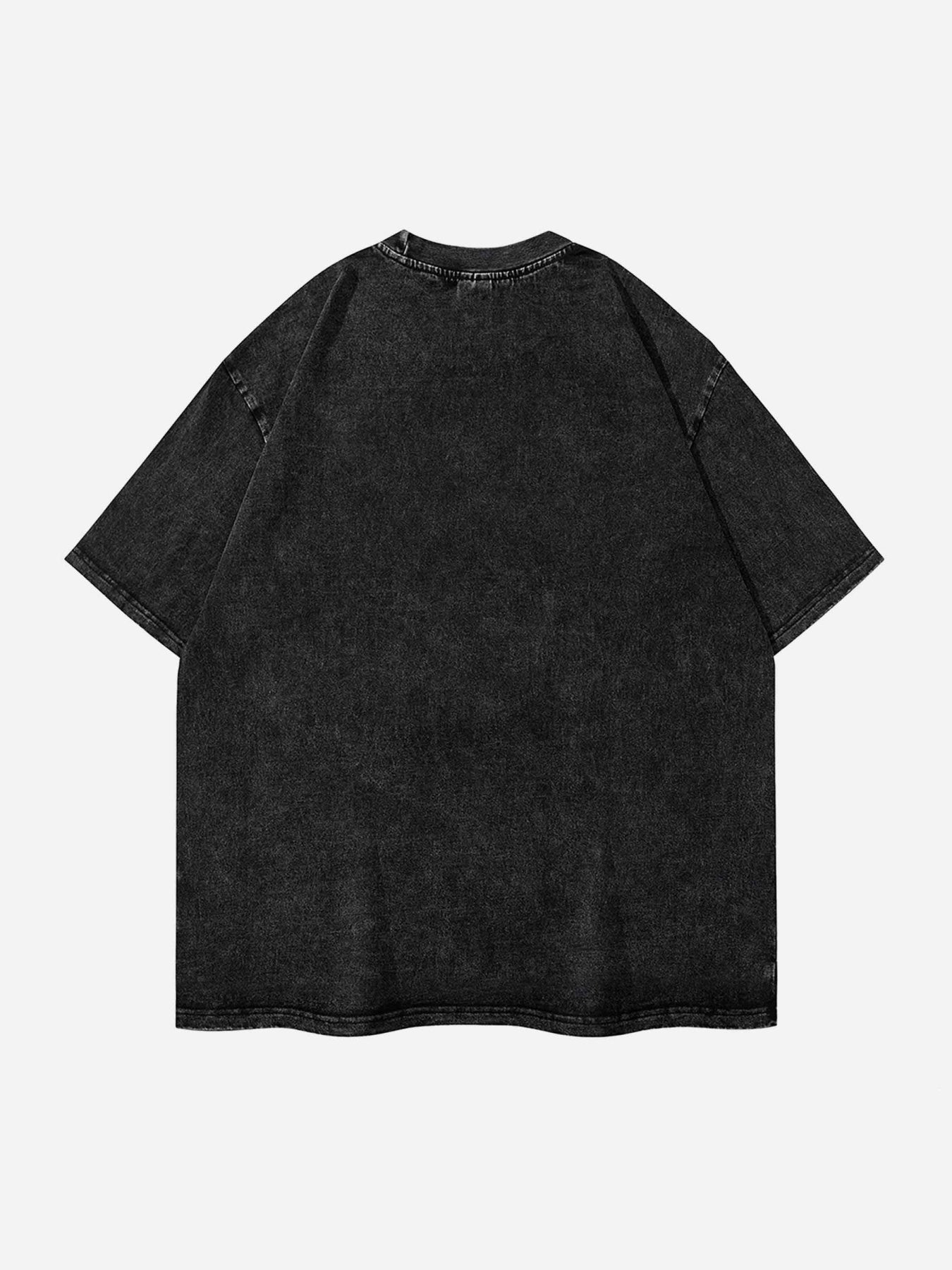 The Supermade Dark Hip-hop Washed And Worn Loose T-shirt