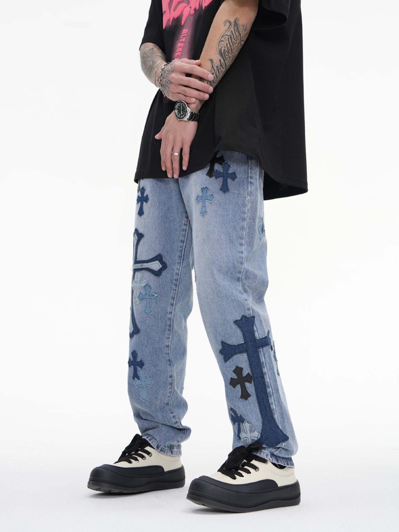 The Supermade Applique Embroidered Jeans