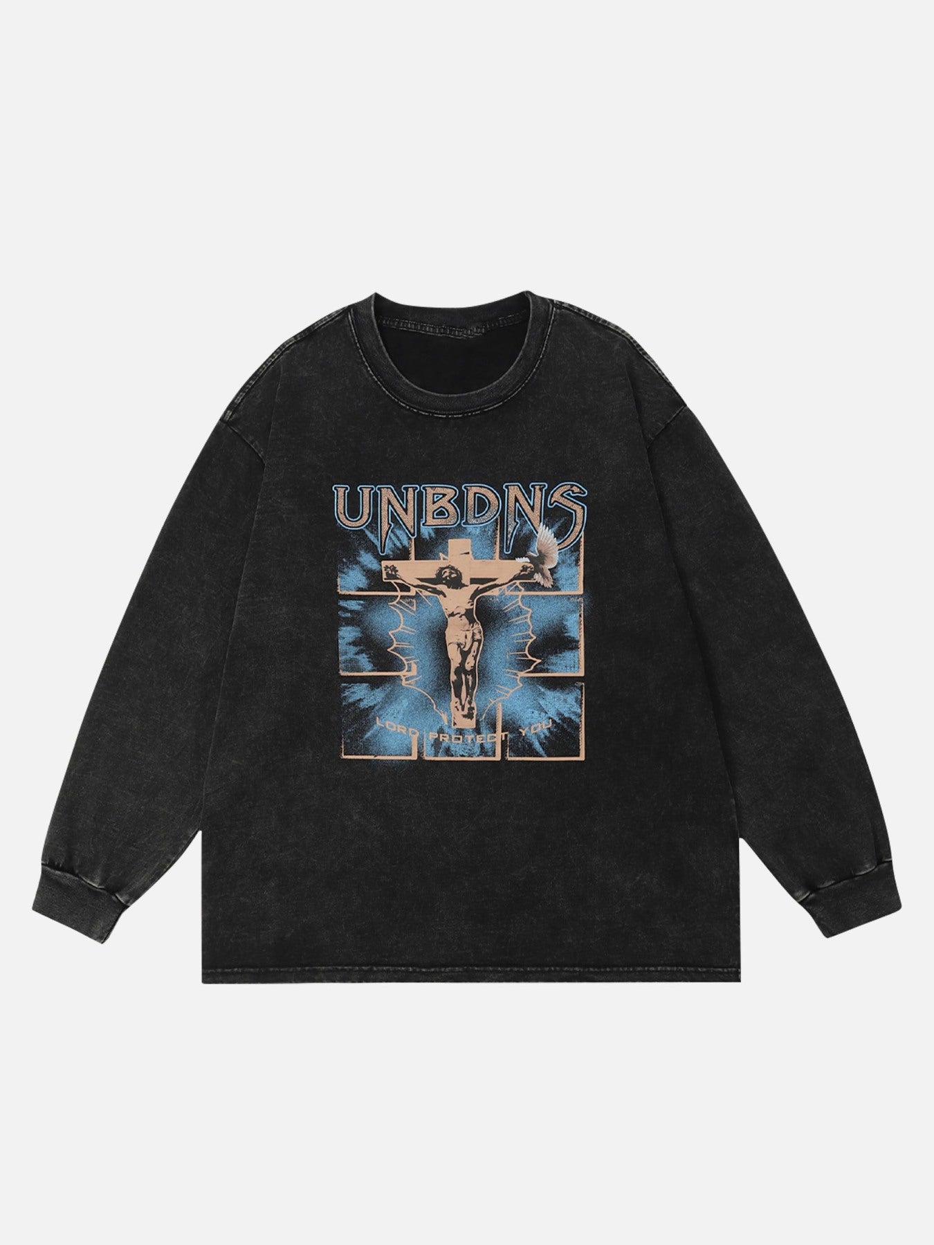 Thesupermade Hip Hop Washed And Aged Long Sleeve T-Shirt