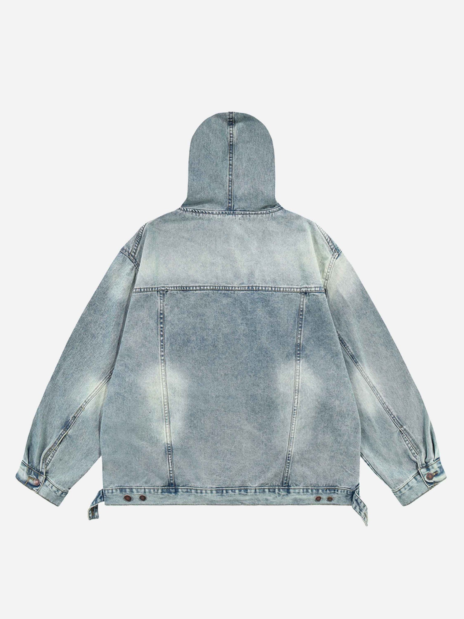 Thesupermade High Street Washed And Worn Denim Hoodie - 1464