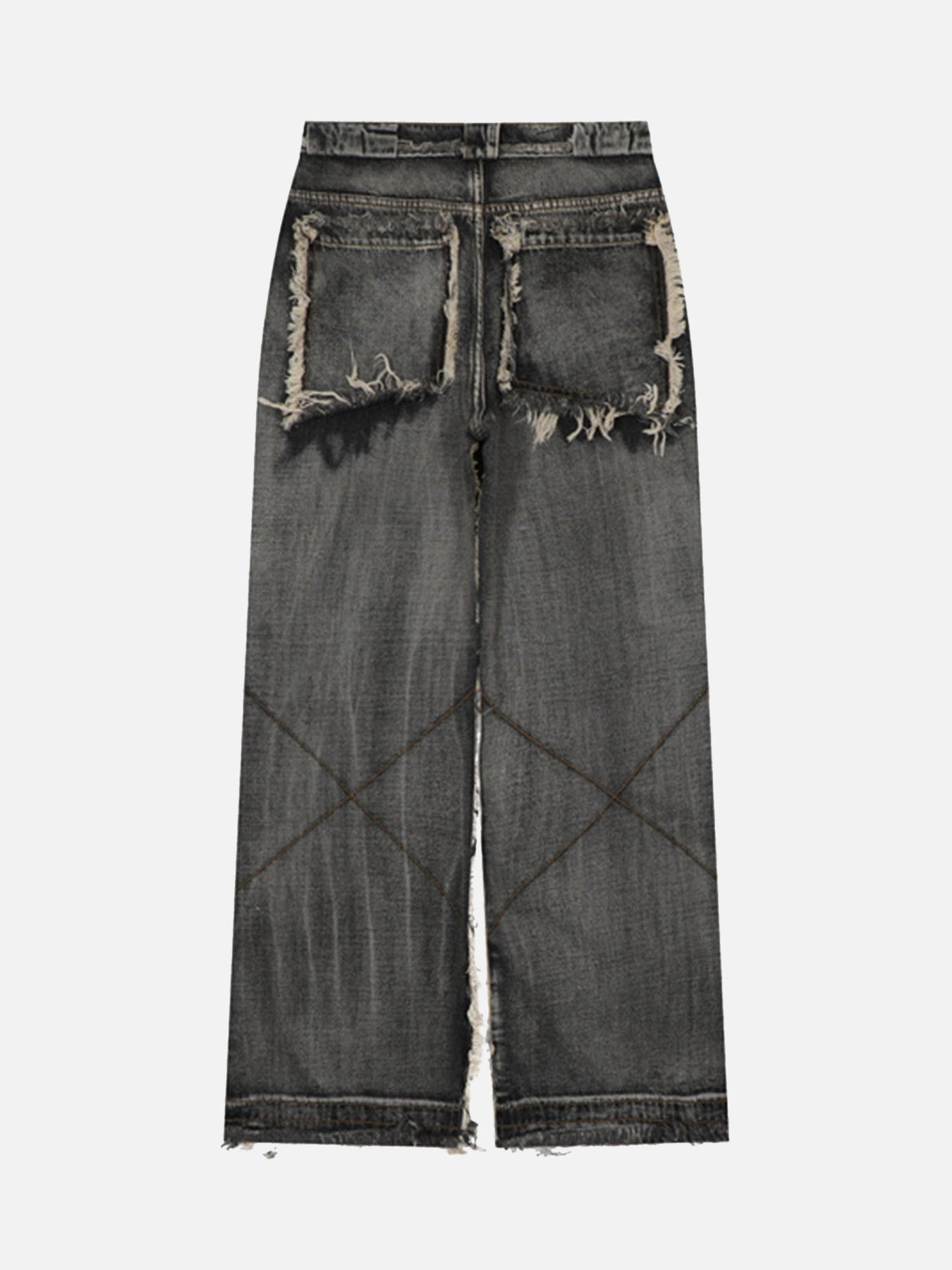 Thesupermade High Street Washed And Distressed Raw Edge Jeans