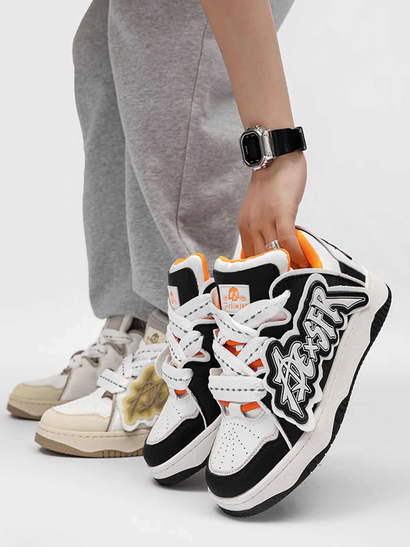 The Supermade High Street Thick Bottom Board Shoes Couple Models