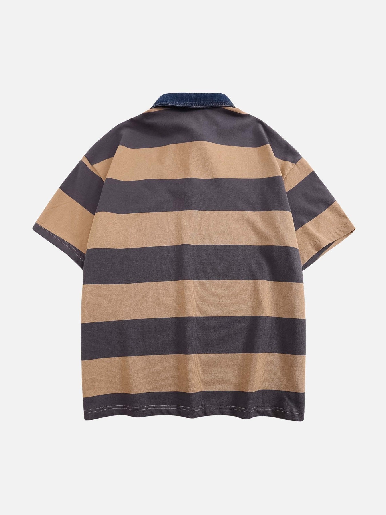 Thesupermade Vintage Color Striped Polo Shirt