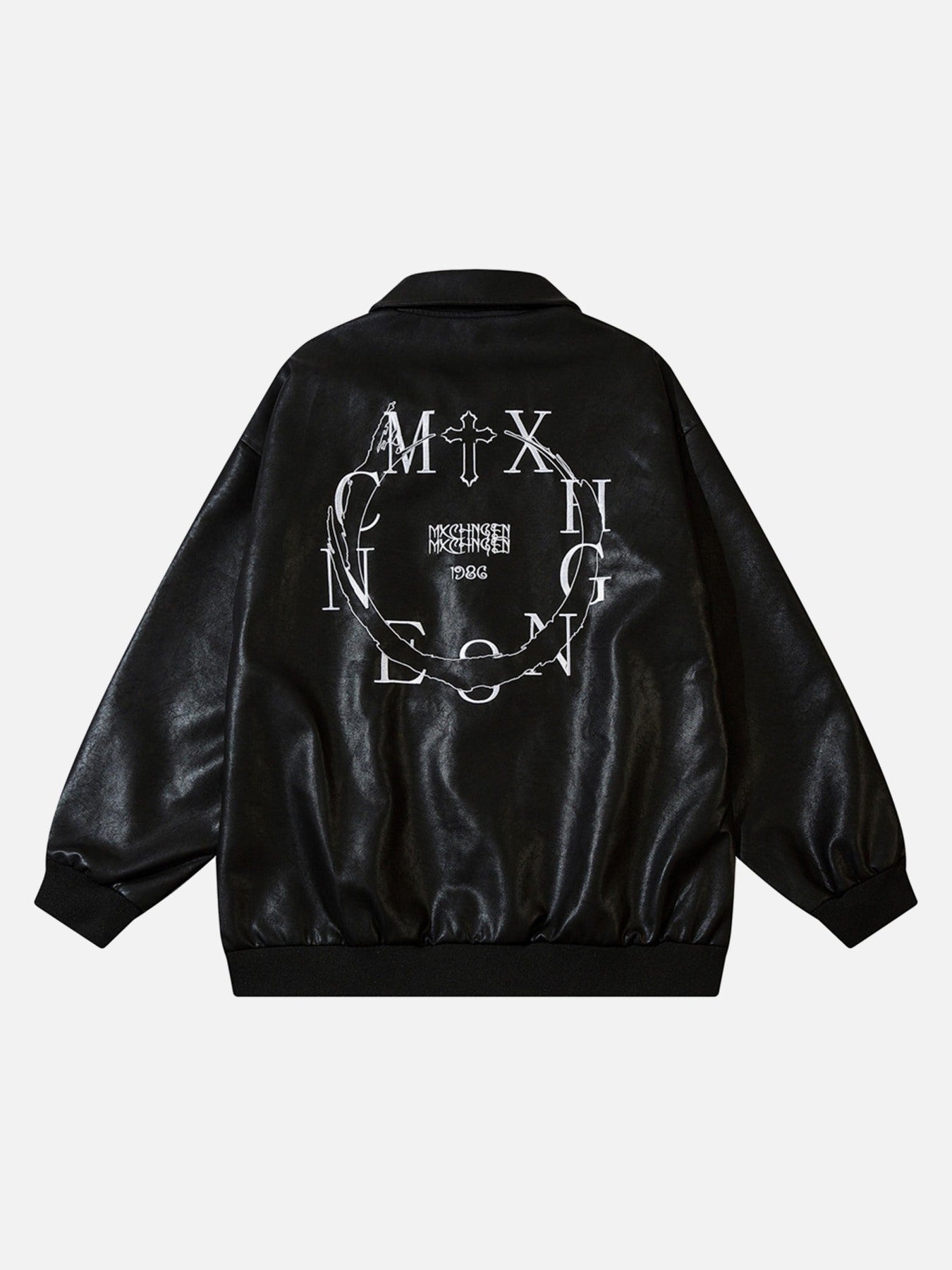 Thesupermade Embroidered Monogrammed Leather Jacket