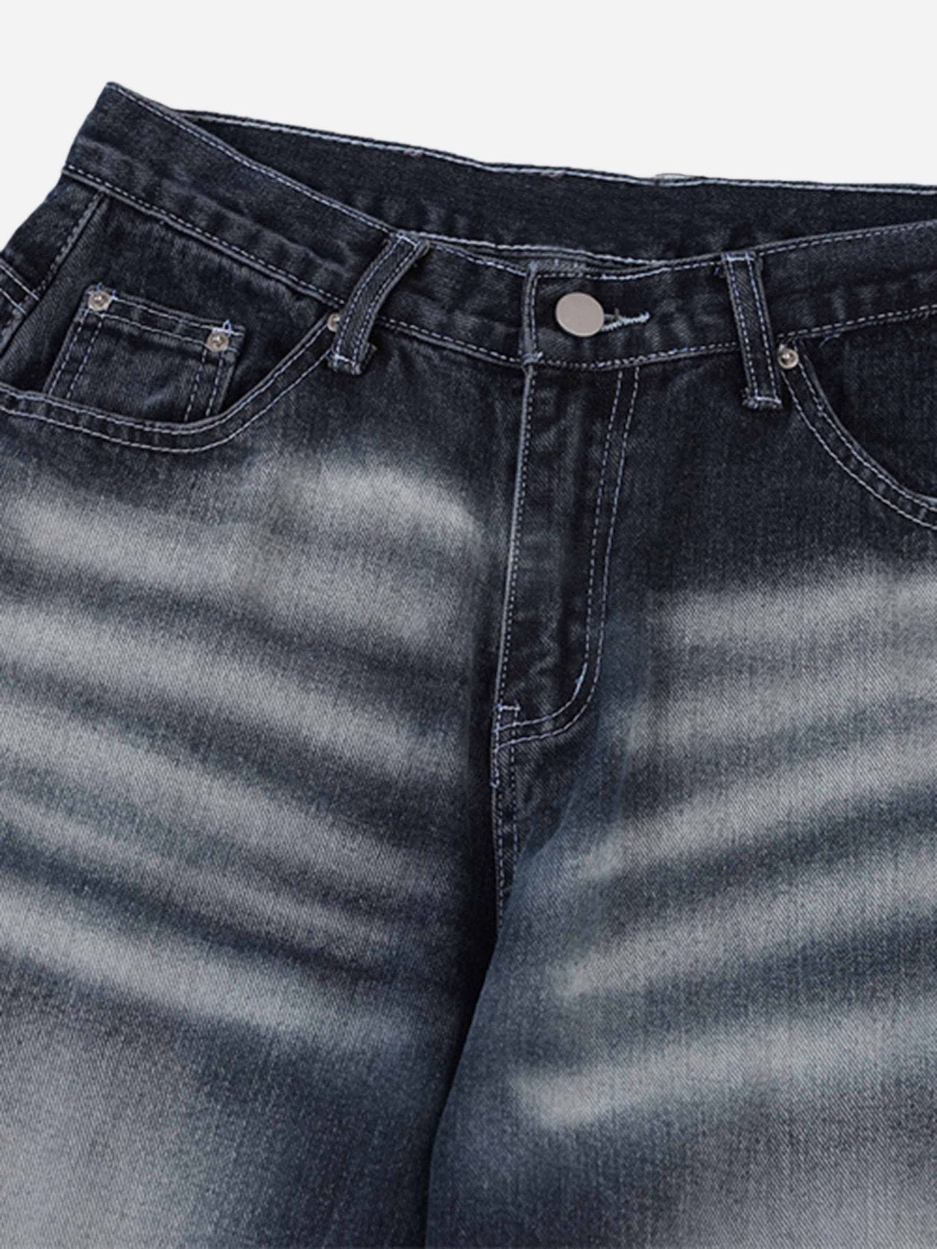 The Supermade Washed And Creased Wide-leg Jeans