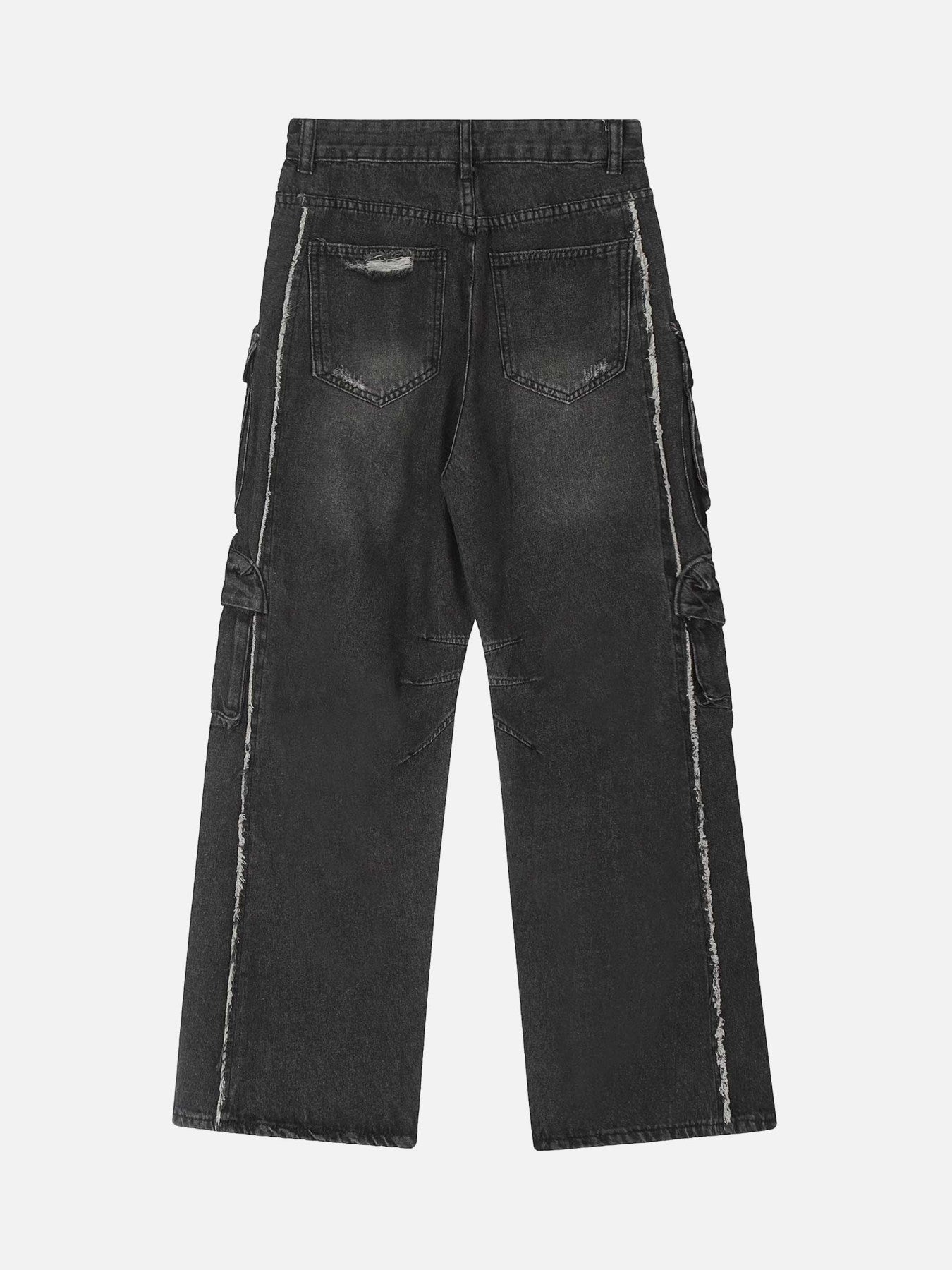 Thesupermade Washed Multi-pocket Work Cargo Jeans - 1830