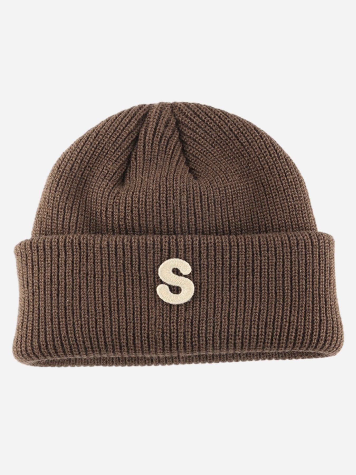 Thesupermade Letter S Embroidered Knit Cap