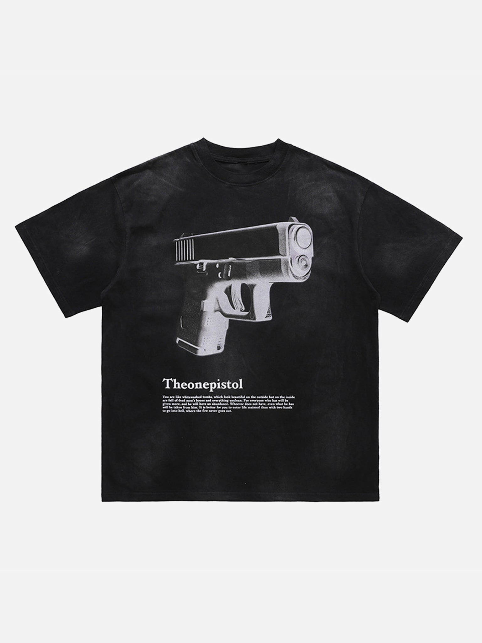 The Supermade Fun Three-dimensional Pistol Print Loose T-shirt