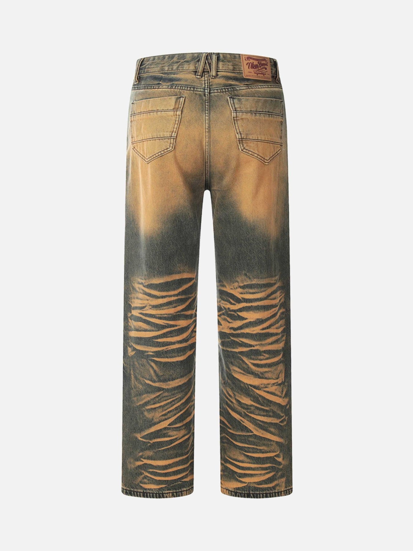 Thesupermade Colorblocked Airbrushed Wide Leg Jeans