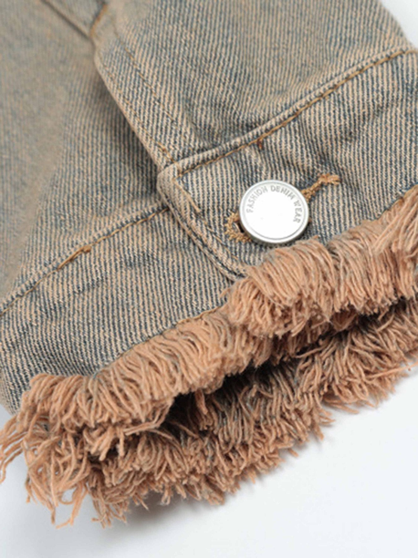 Thesupermade Flame Denim Embroidered Burlap Jacket - 1543