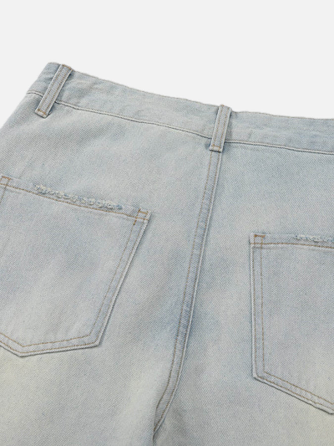 Thesupermade Vintage Washed Multi-pocket Work Jeans
