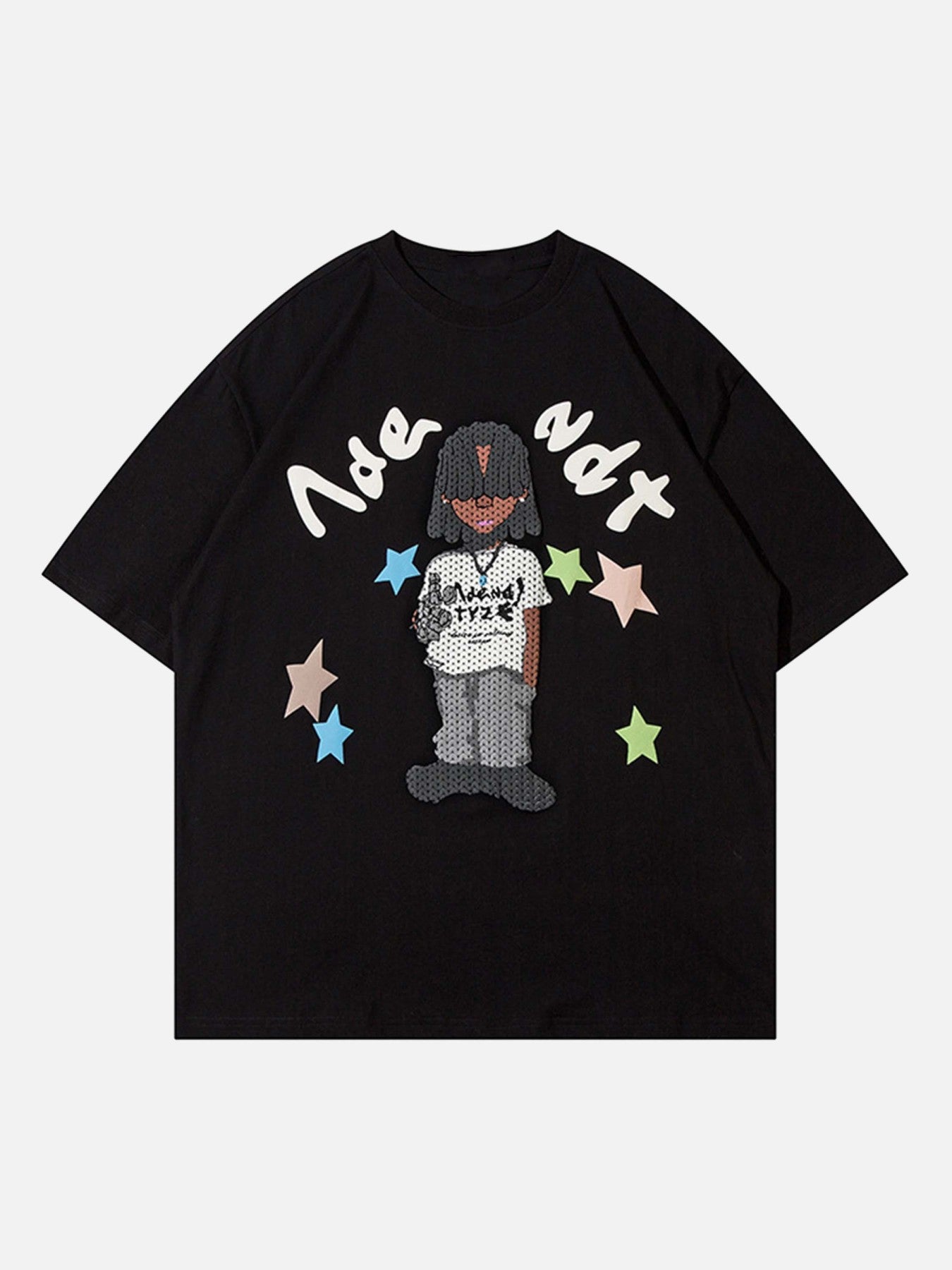 The Supermade Hip Hop Cartoon Character Print T-shirt